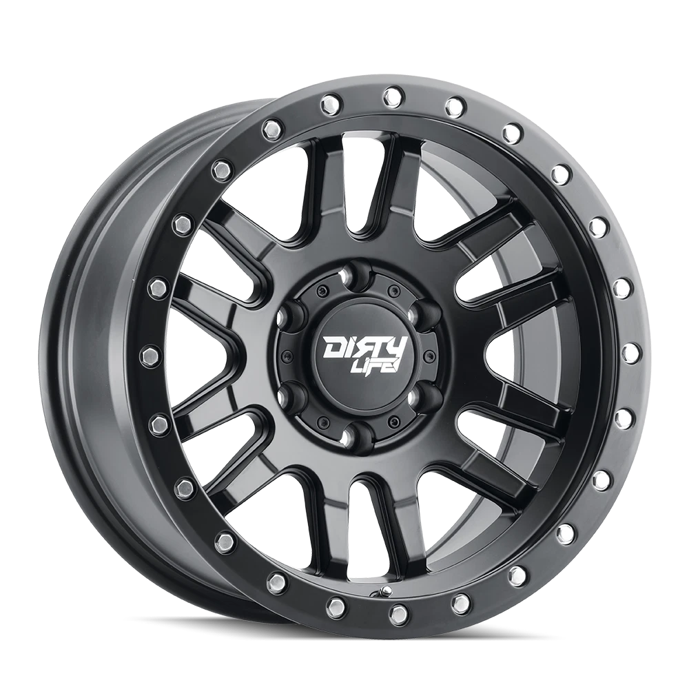 Dirty Life 9309 Canyon Pro 17x9/6x139.7 BP/-12mm Offset/106mm Hub Matte Black Wheel - Beadlock