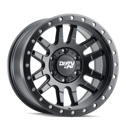 Dirty Life 9309 Canyon Pro 17x9/6x139.7 BP/-12mm Offset/106mm Hub Matte Black Wheel - Beadlock
