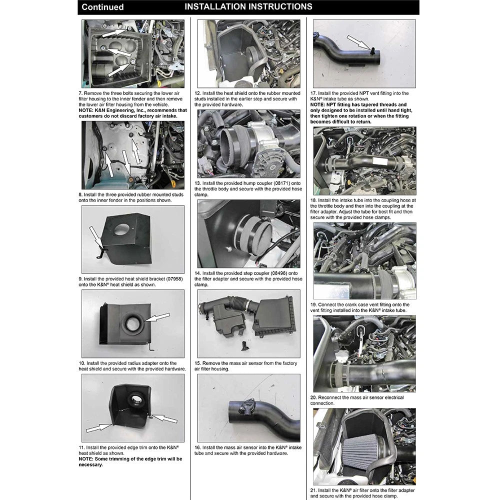 K&N 2016 Toyota Tacoma 3.5L Performance Intake Kit