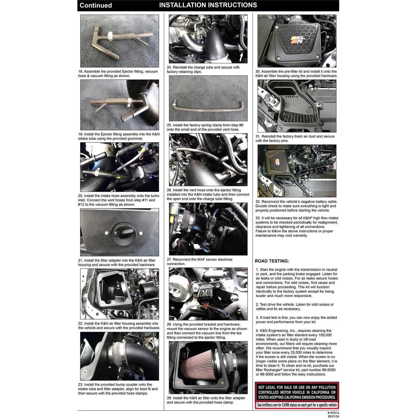 K&N 2024 Toyota Tacoma 63 Series Air Intake