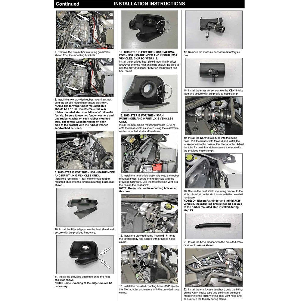 K&N 69 Series Typhoon Performance Intake Kit 13-14 Nissan Altima/Pathfinder 3.5L V6