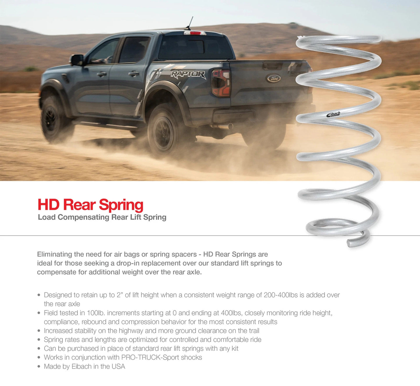 Eibach 03-09 Lexus GX470 Pro-Lift Kit (Rear HD Springs + Air Bag Delete) - 3.0in Rear