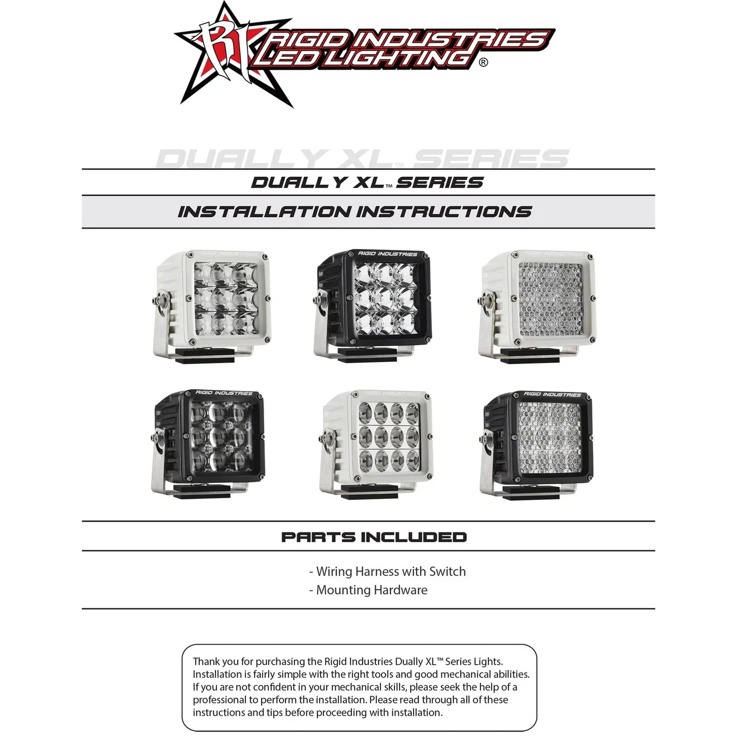 Rigid Industries D2 XL Specter Diffused - (Set of 2)
