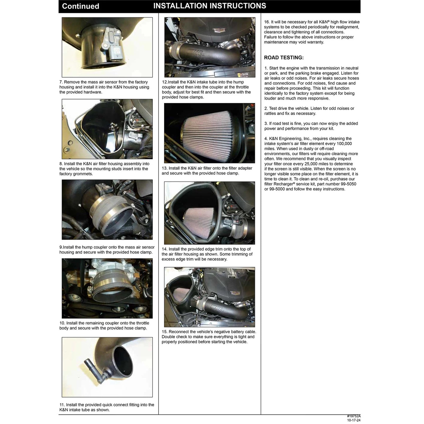 K&N 22-24 Cadillac CT5 6.2L V8 Performance Air Intake System