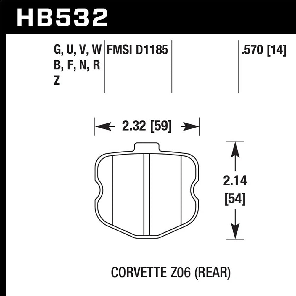 Hawk 06-10 Chevy Corvette (OEM Pad Design) Rear HPS Street Brake Pads