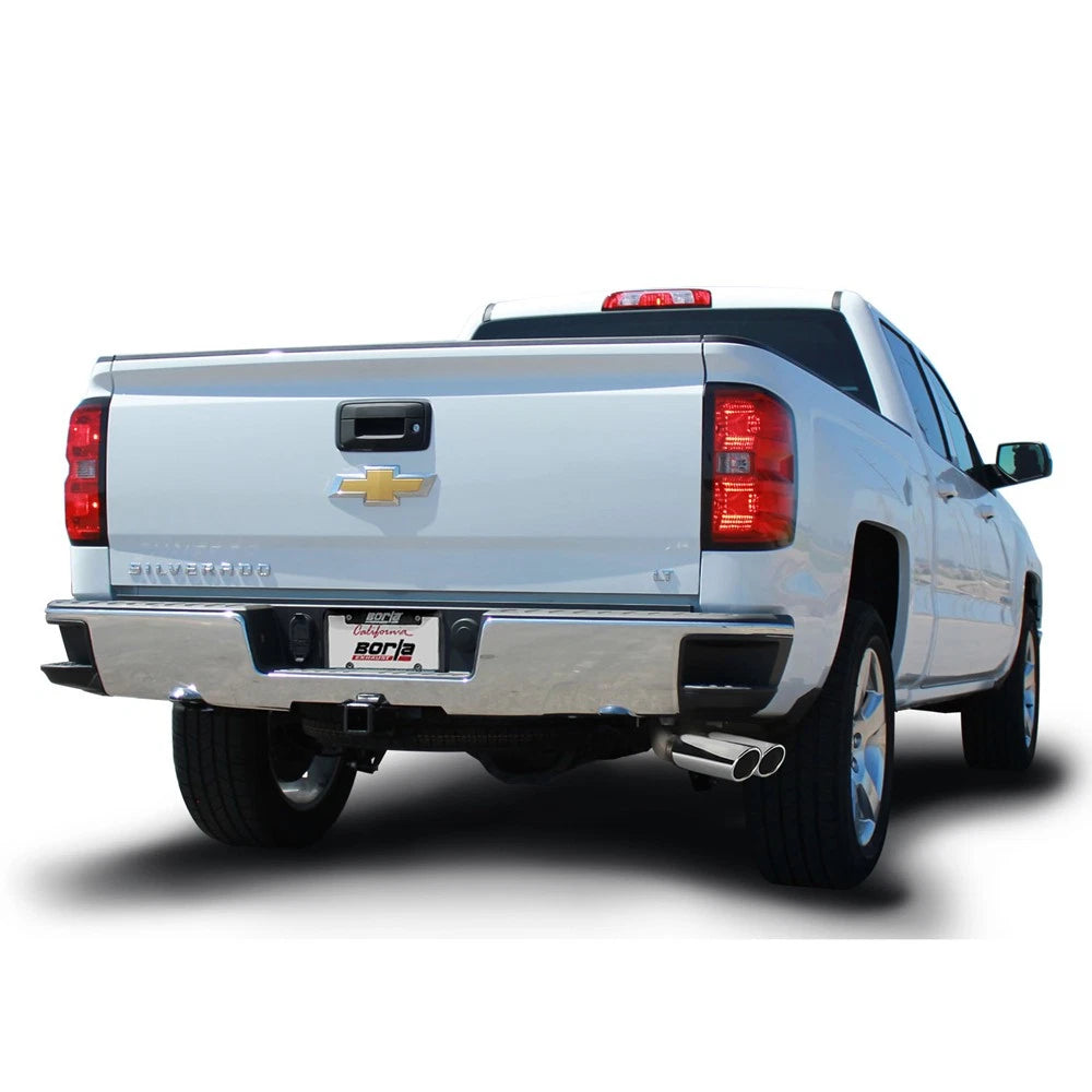 Borla 14 Silv/Sierra 1500 EC Std/CC Short 143.5in WB S-Type Dual Rolled Side Exit Cat-Back Exhaust