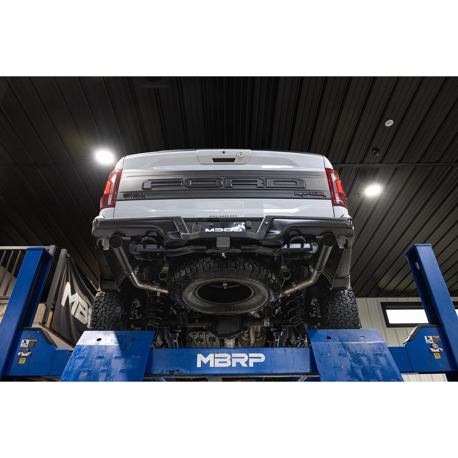 MBRP 2022+ Ford F-150 Raptor 3.5L / Raptor R 5.2L 3in Dual Rear Exit Turndown Axle Back - Black