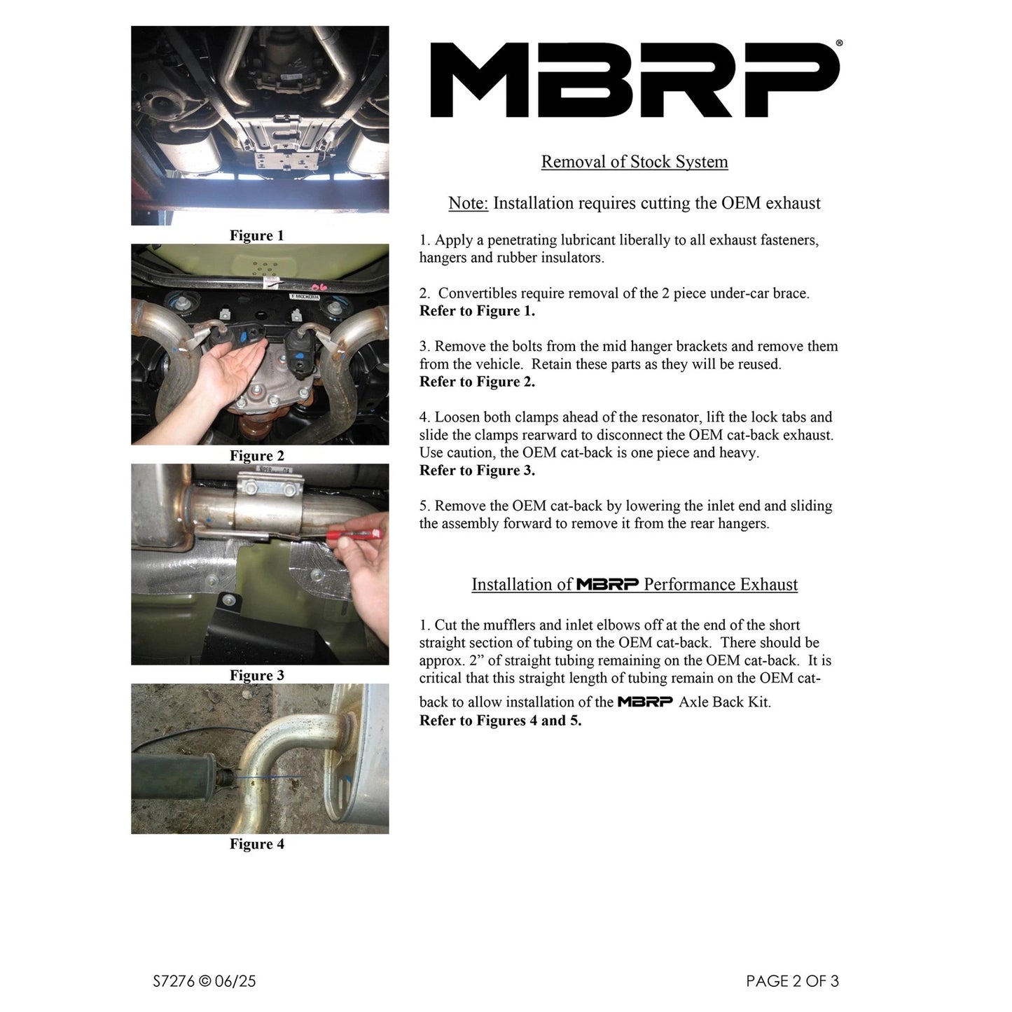 MBRP 2015-2017 Ford Mustang GT 5.0 2-1/2in Axle Back Kit 304 - 4in OD Tips Included