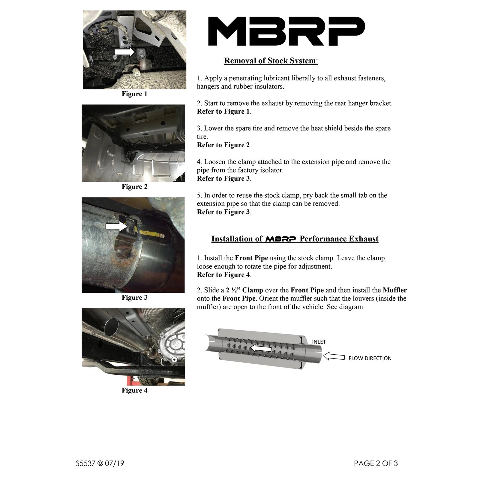 MBRP 2020 Jeep Gladiator 3.6L 2.5in Single Rear Exit Cat Back Exhaust - Aluminized (Off-Road)