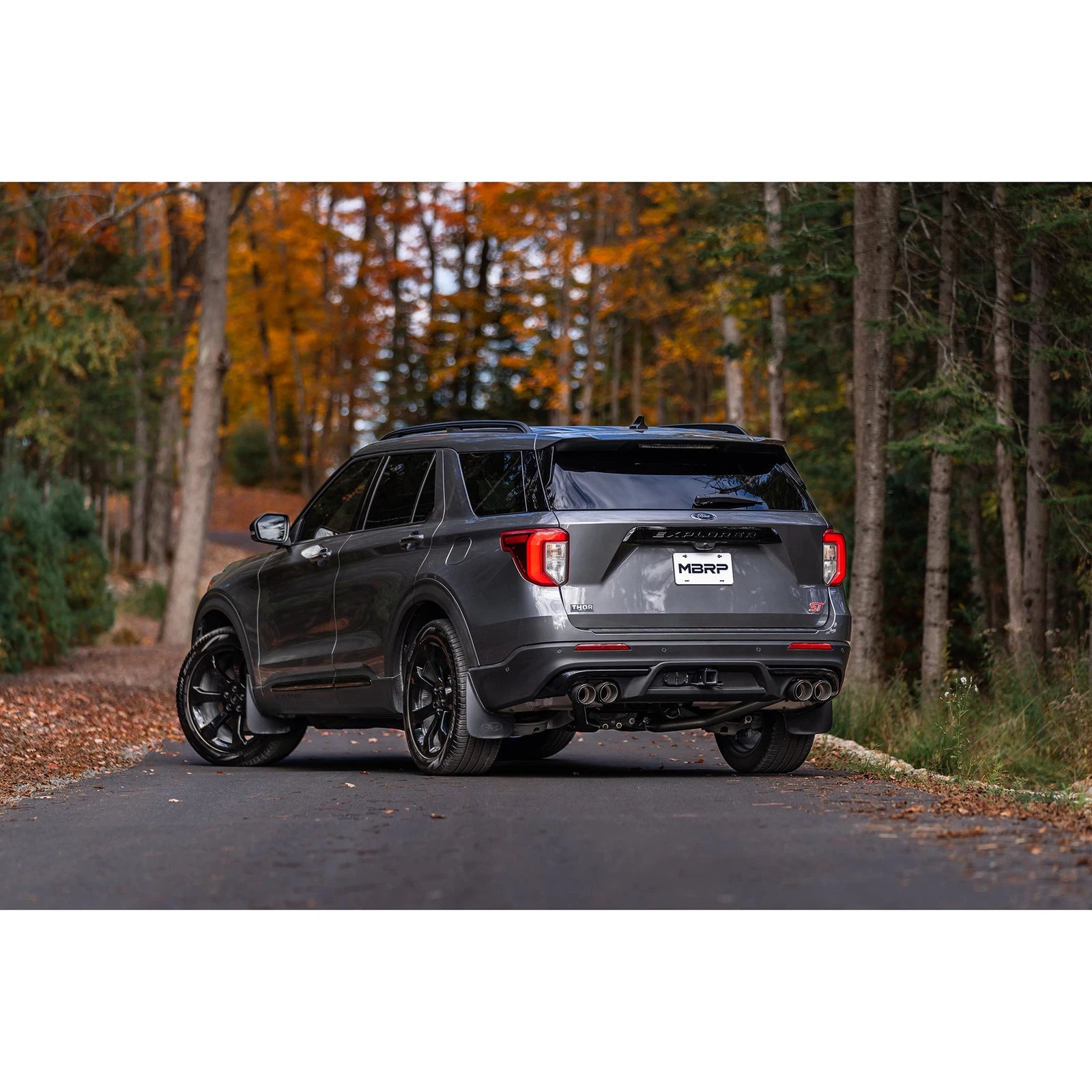 MBRP 20-21 Ford Explorer ST 3.0L EcoBoost Dual Rear Exit Axle Back w/ Quad Carbon Fiber Tips - T304