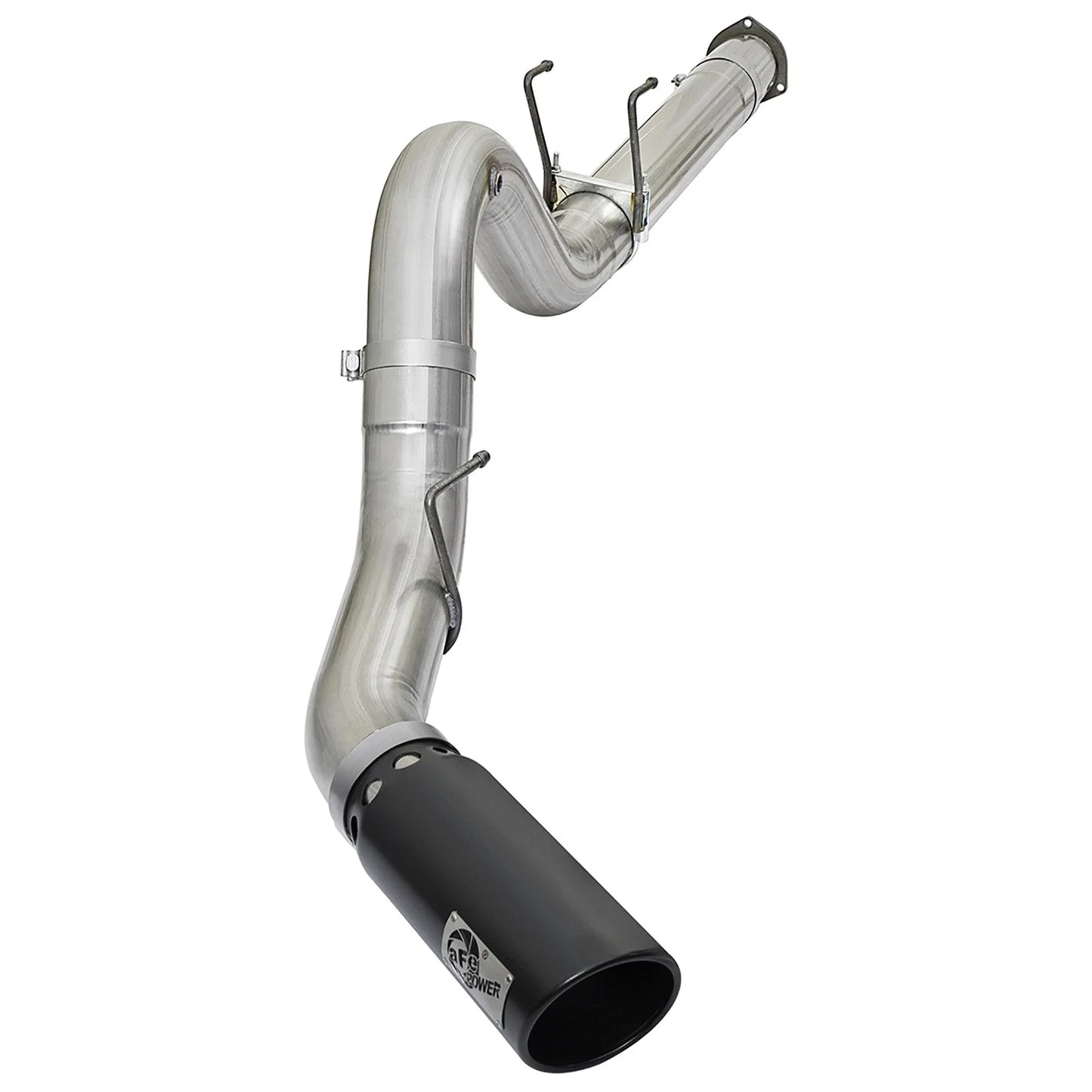 aFe ATLAS 5in DPF-Back Alum Steel Exhaust System w/Black Tip 2017 Ford Diesel Trucks V8-6.7L (td)