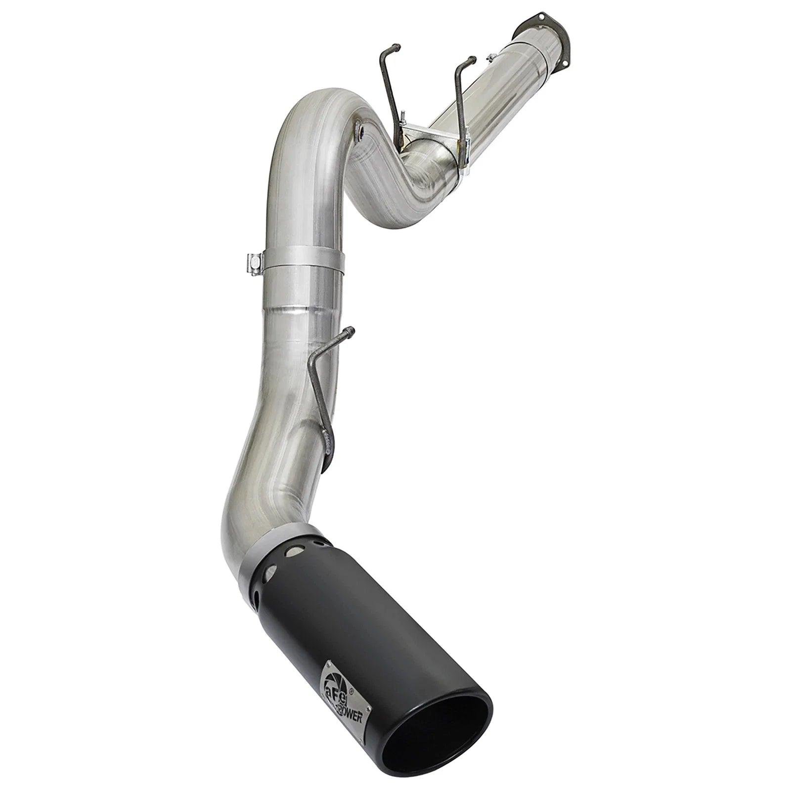 aFe ATLAS 5in DPF-Back Alum Steel Exhaust System w/Black Tip 2017 Ford Diesel Trucks V8-6.7L (td)
