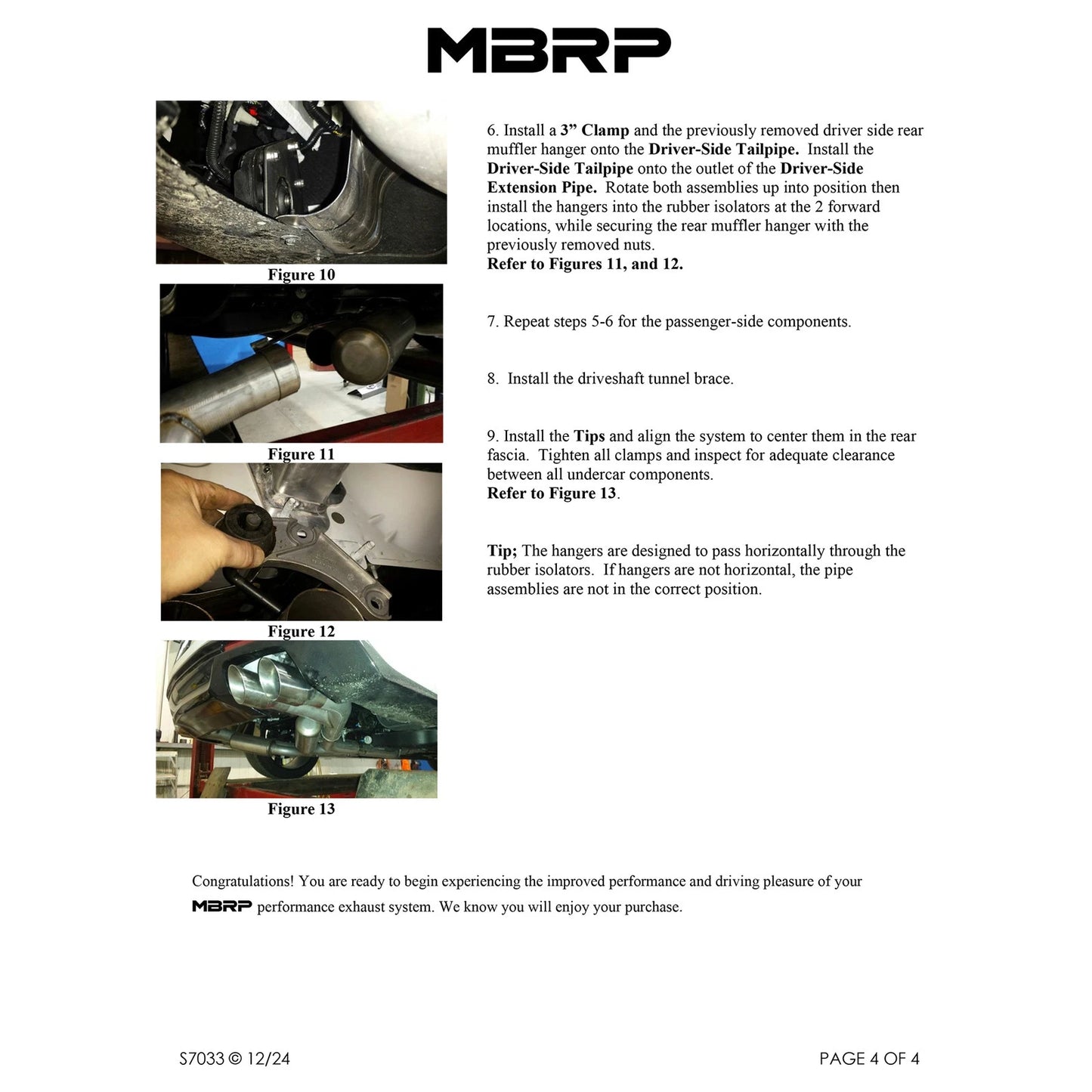 MBRP 2016 Chevy Camaro V8 6.2L 6spd 3in Black Race Dual Cat Back w/ 4.5in Quad Dual Wall Tips