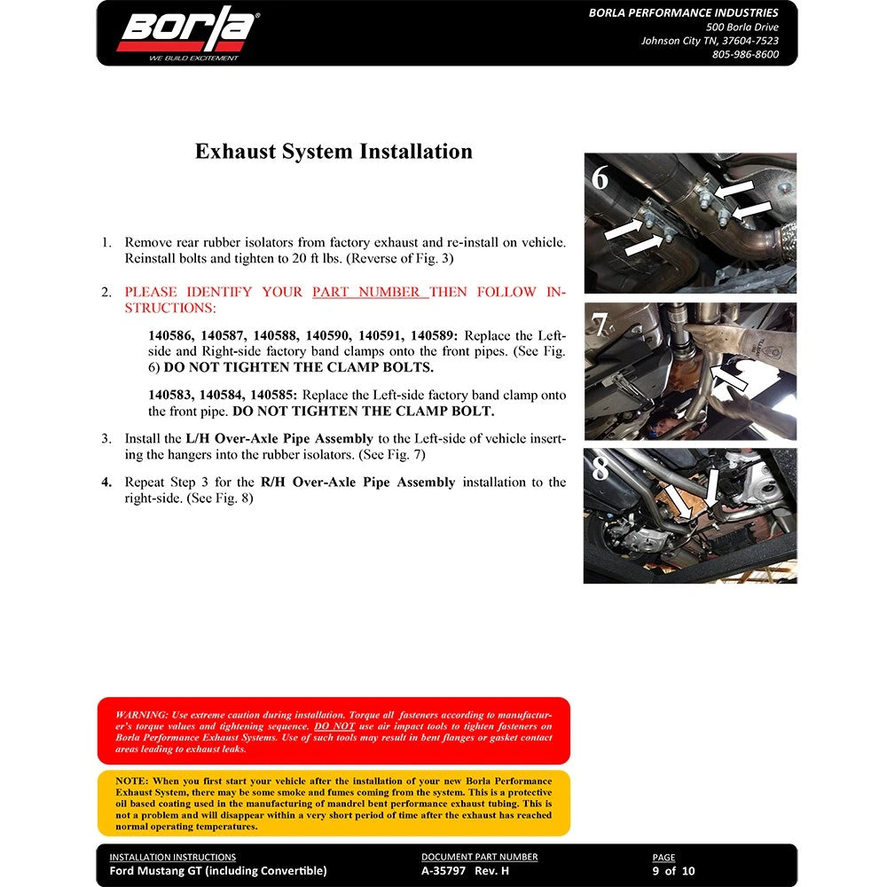 Borla Atak S Cat-Back 15-17 Ford Mustang GT 5.0L V8 MT/AT 2.5in pipe 4in tip (Black Chrome)