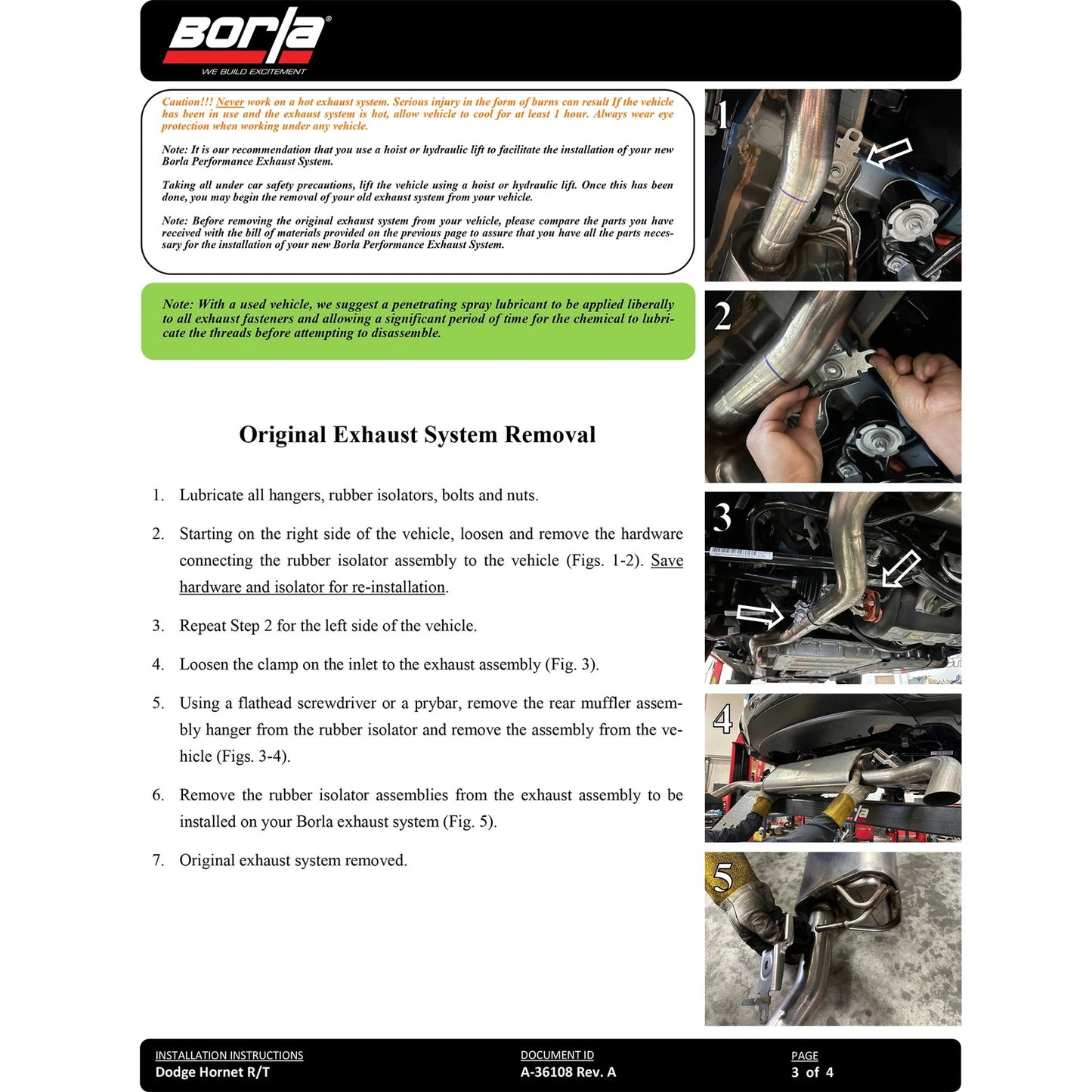 Borla 2024 Dodge Hornet R/T 1.3L 4-Cyl Turbo AT AWD Axle-Back Exhaust
