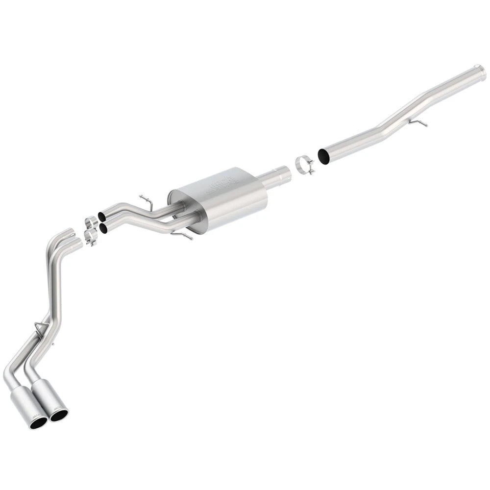 Borla 14 Silv/Sierra 1500 EC Std/CC Short 143.5in WB S-Type Dual Rolled Side Exit Cat-Back Exhaust