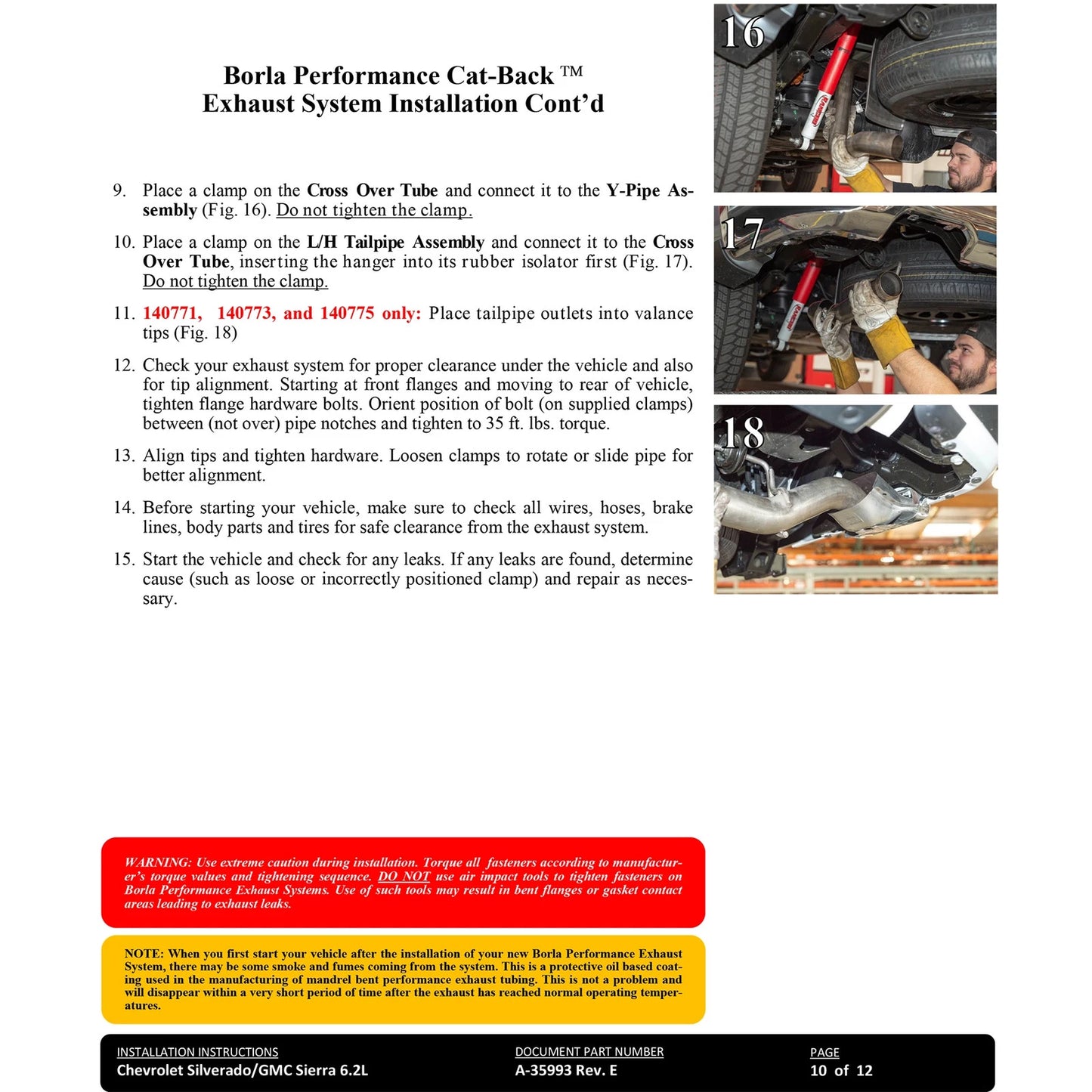 Borla 22-23 Chevrolet Silverado 1500 ZR2 & AT4X 6.2L CC SB 147.5in WB Touring Cat-Back