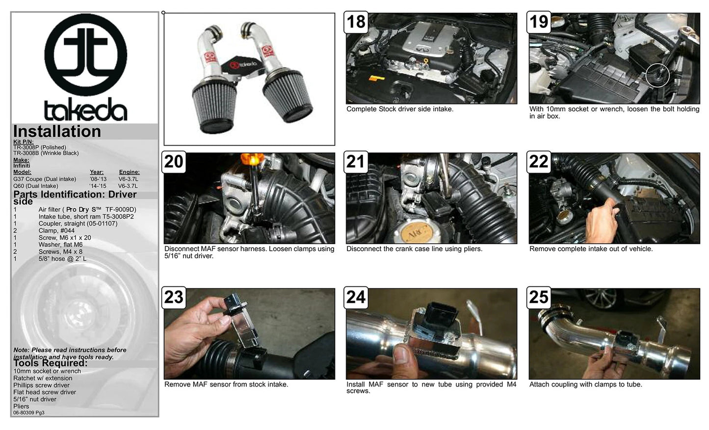 aFe Takeda Intakes Stage-2 PDS AIS PDS Infiniti G37 Coupe 08-12 V6-3.7L (pol)