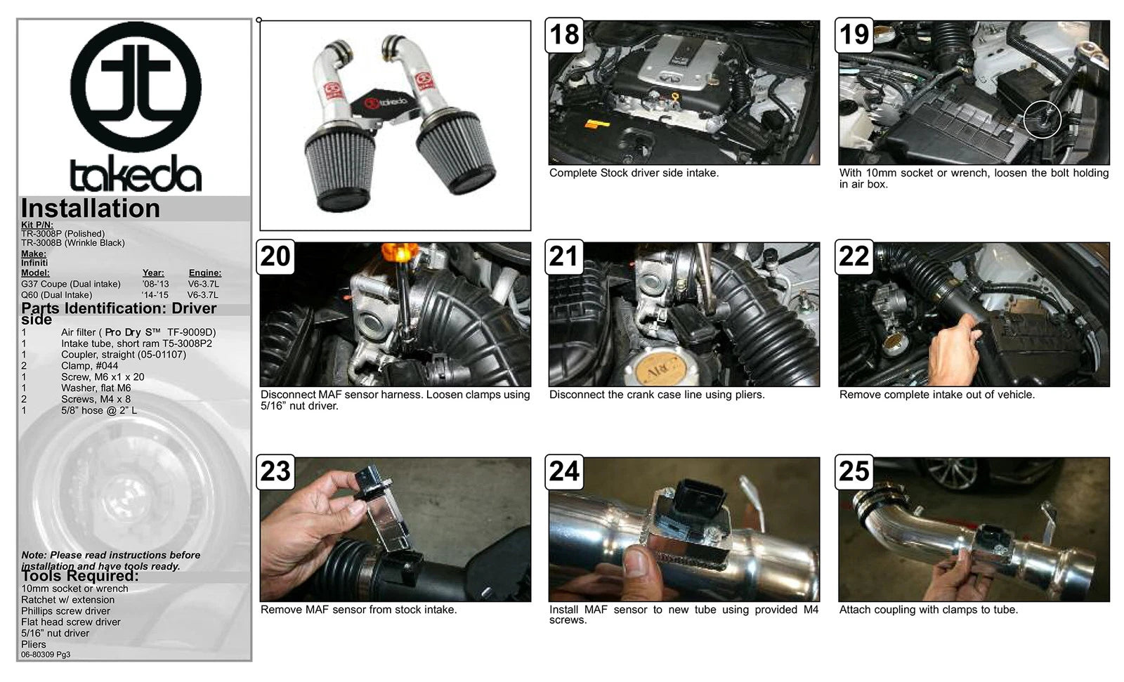 aFe Takeda Intakes Stage-2 PDS AIS PDS Infiniti G37 Coupe 08-12 V6-3.7L (pol)