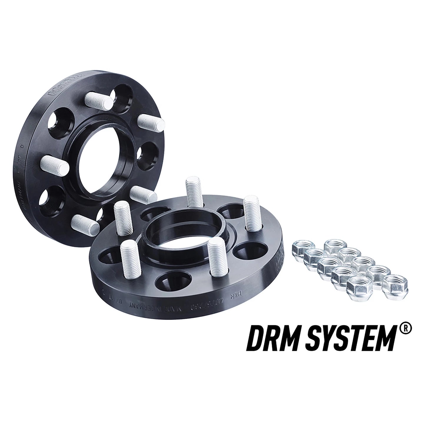 H&R Trak+ 27mm DRM Wheel Adaptor Bolt 5/120 Center Bore 64 Stud Thread 14x1.5 - Black