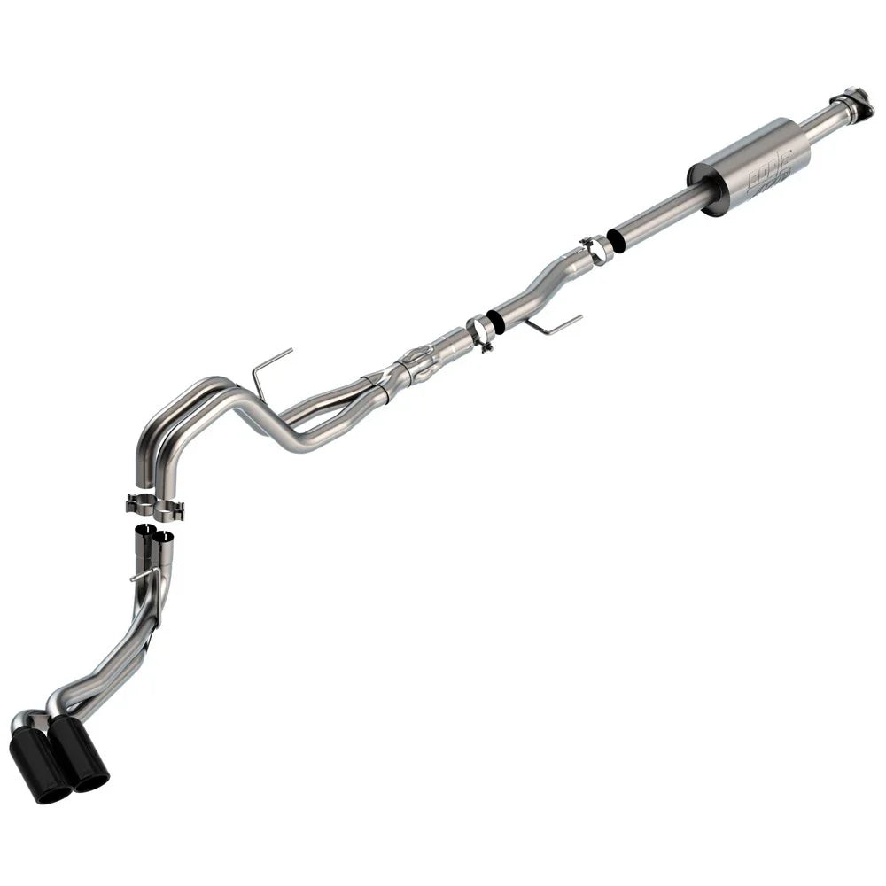 Borla F-150 2021 5.0L 4dr CC SB EC STB Lariat/KR/Platnm/LTD 3/2.25 DSE Cat-Back ATAK Black CHR Tips