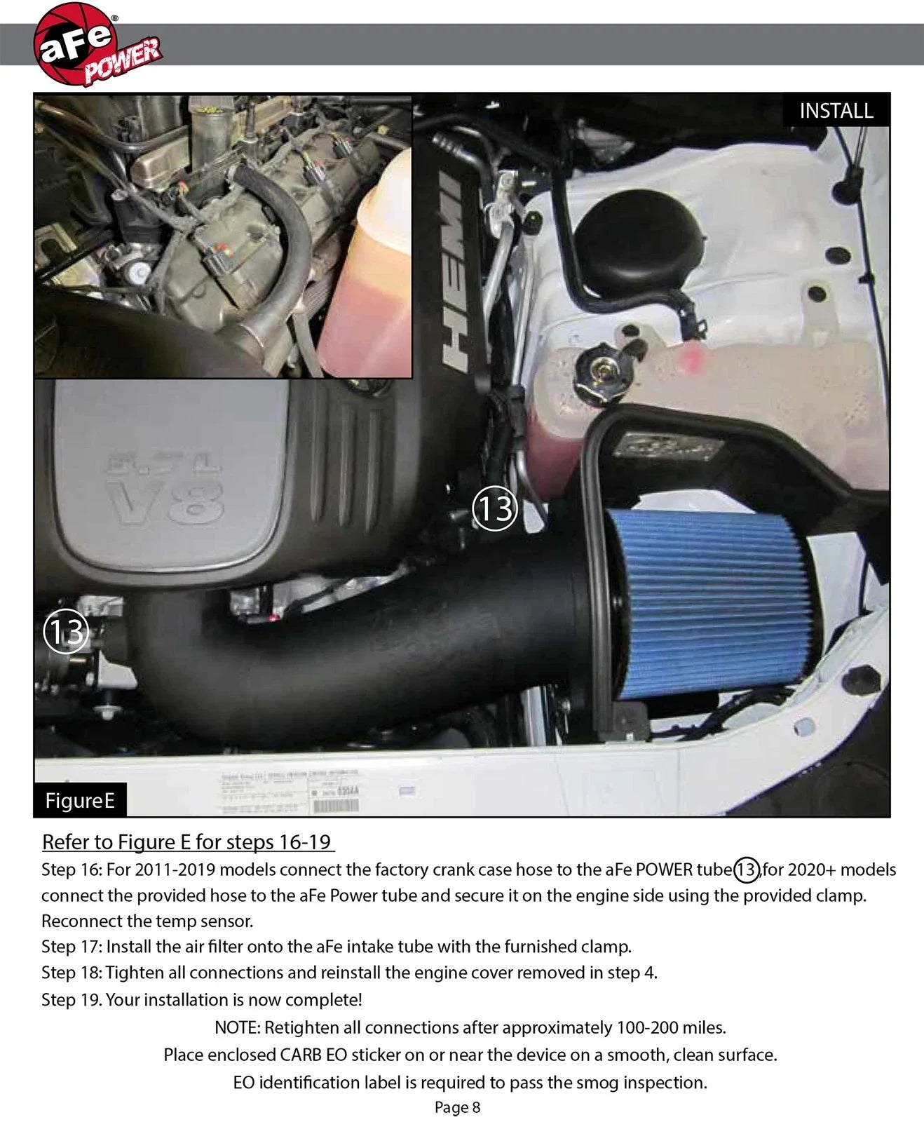 aFe MagnumFORCE Intake Stage-2 Pro DRY S 11-13 Dodge Challenger/Charger/Chrysler 300 V8 5.7L