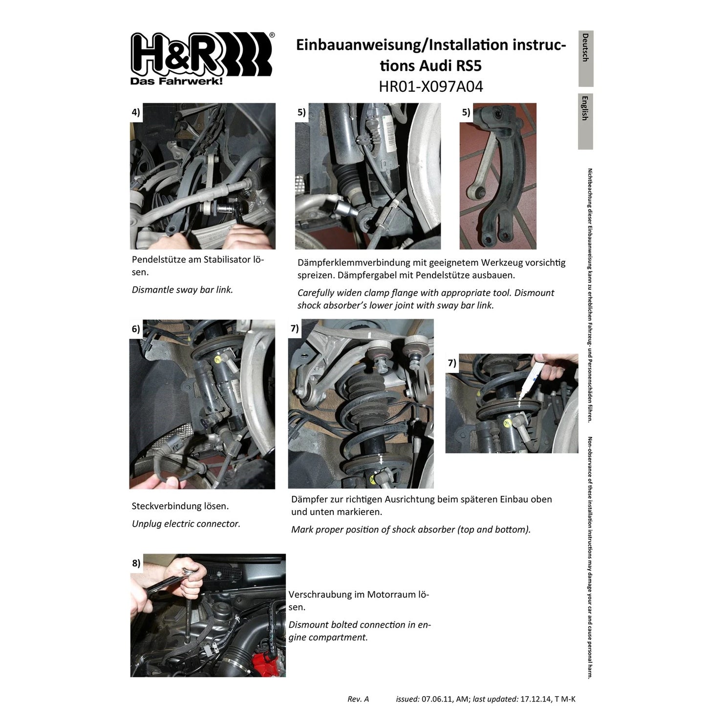H&R 18-23 Audi RS5 Coupe (AWD) B9 Sport Spring (w/RS Susp. & w/DRC)