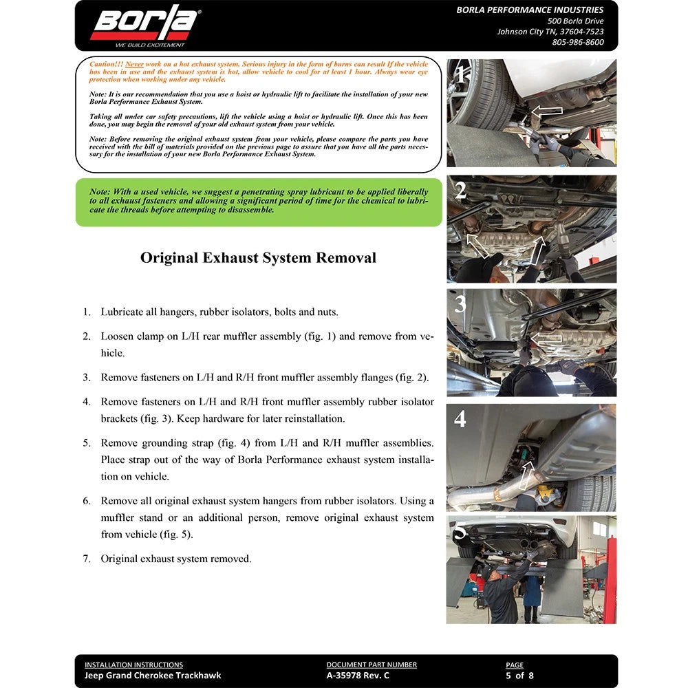 Borla 2018+ Jeep Grand Cherokee TrackHawk 6.2L V8 AWD 3in ATAK CatBack Exhaust (Uses Factory Tips)