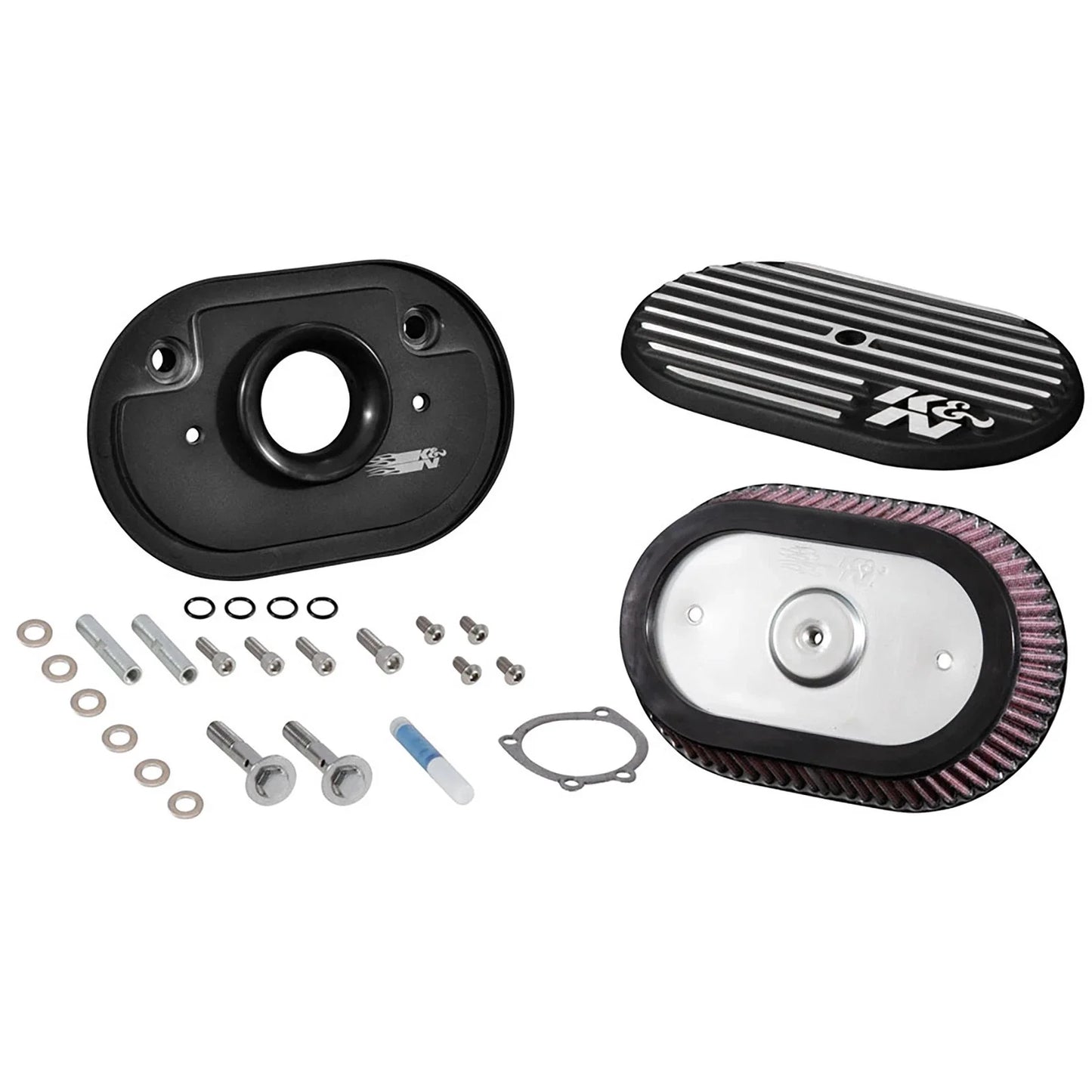 K&N Street Metal Intake System for 02-06 Harley-Davidson Road King F/I 88cl Side Draft Dyna/Softail