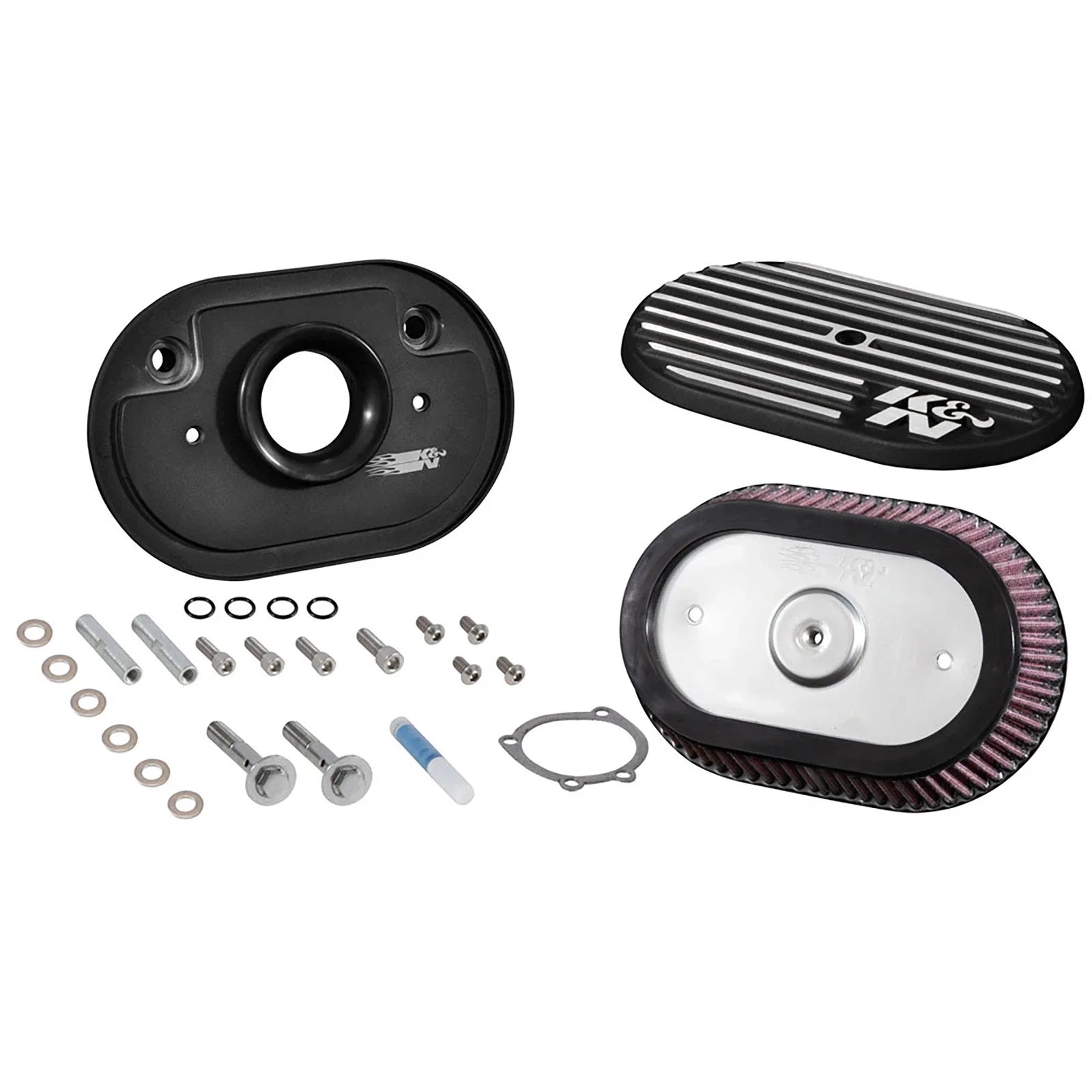 K&N Street Metal Intake System for 02-06 Harley-Davidson Road King F/I 88cl Side Draft Dyna/Softail