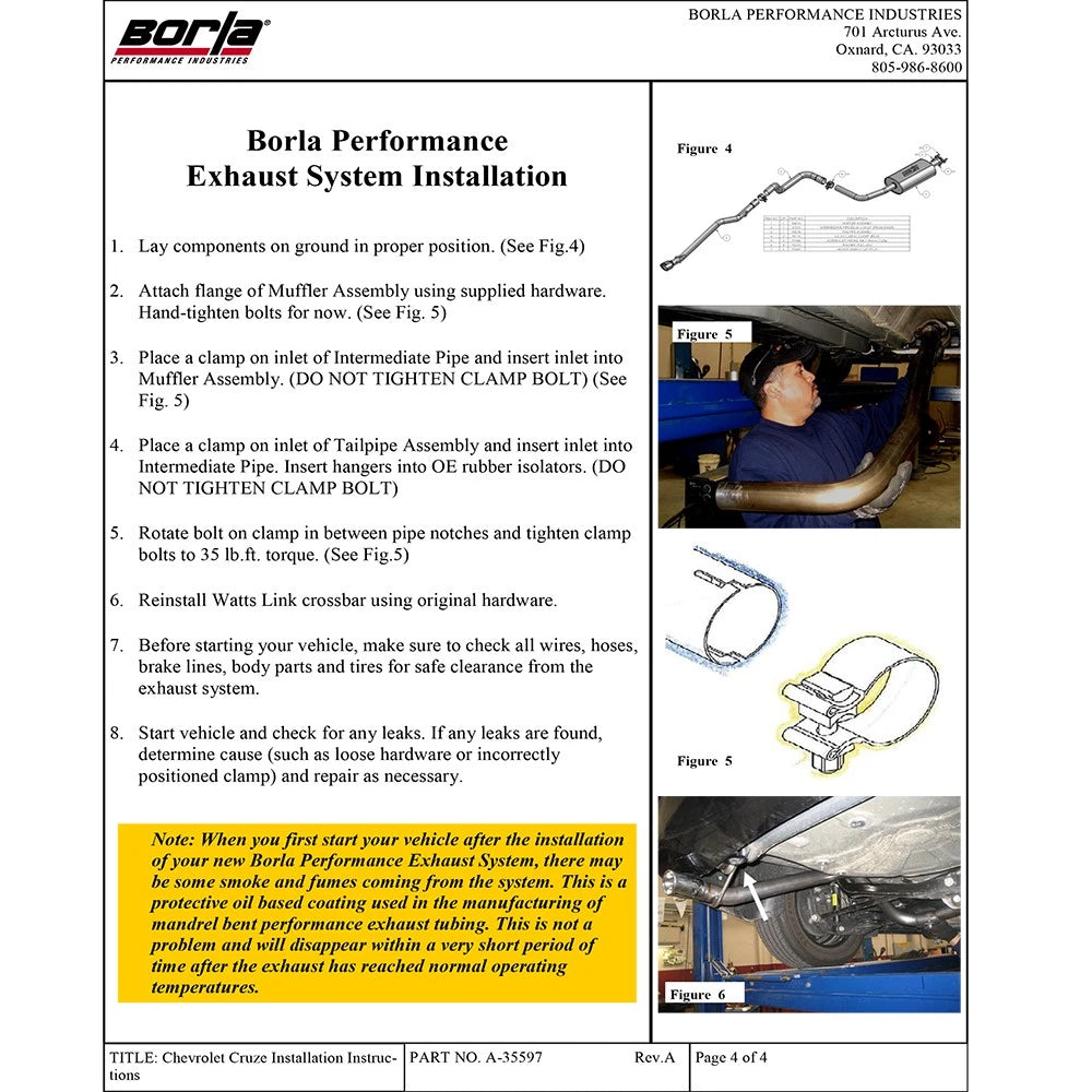 Borla 11-15 Chevrolet Cruze Eco/LS/LT/LTZ SS Catback Exhaust