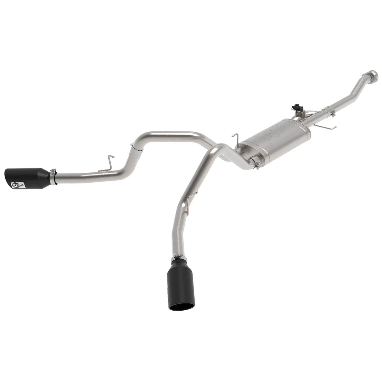 aFe Gemini XV 3in 304 SS Cat-Back Exhaust 2021 Ford F-150 V6 2.7L/3.5L (tt)/V8 5.0L w/ CO Black Tips