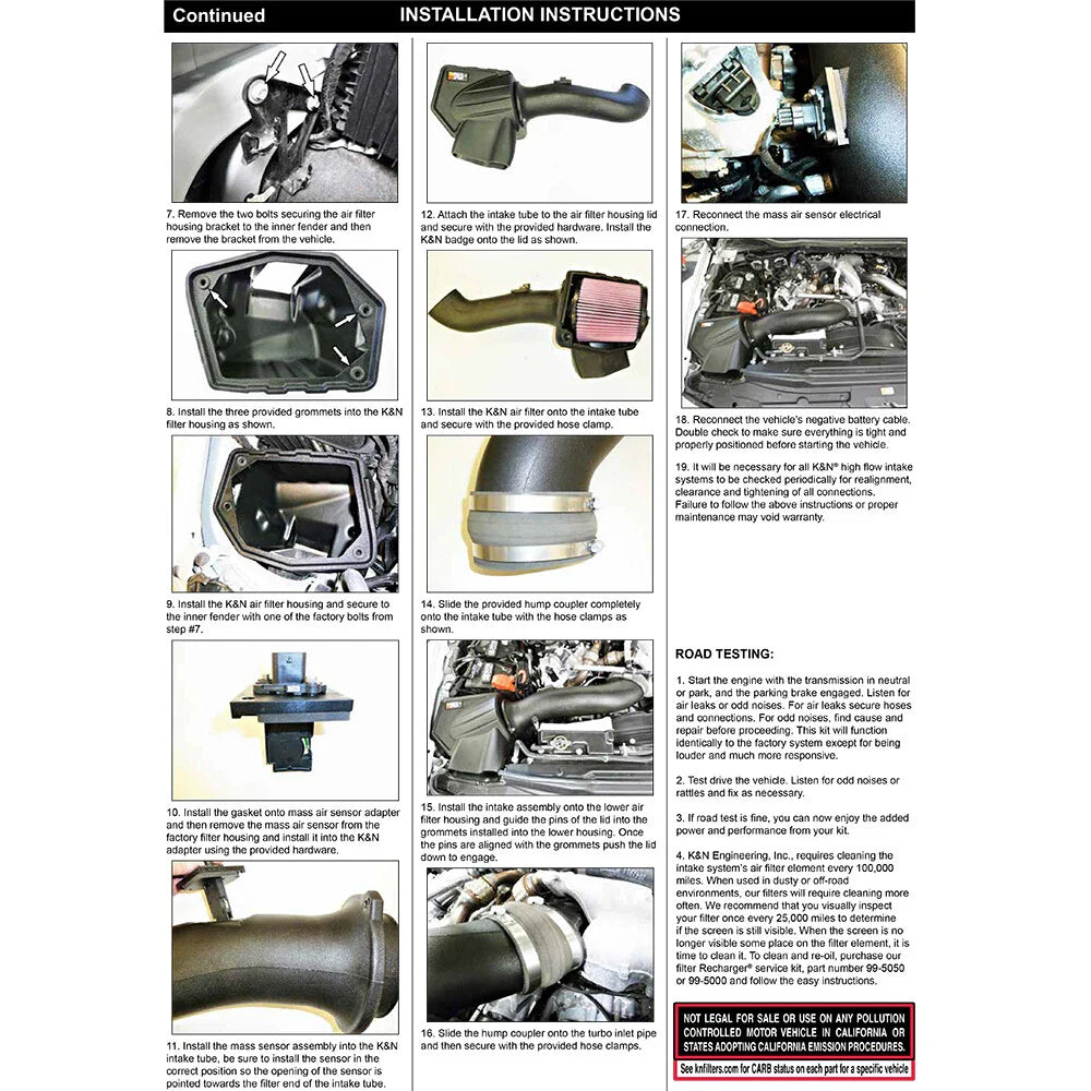 K&N 63 Series AirCharger Performance Intake 20-21 Ford F250 V8-6.7L DSL