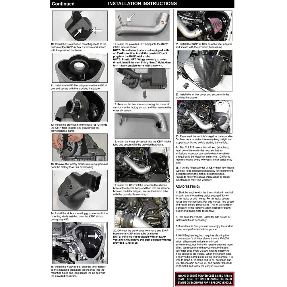 K&N 11-12 Ford Mustang 3.7L V6 Typhoon Cold Air Intake