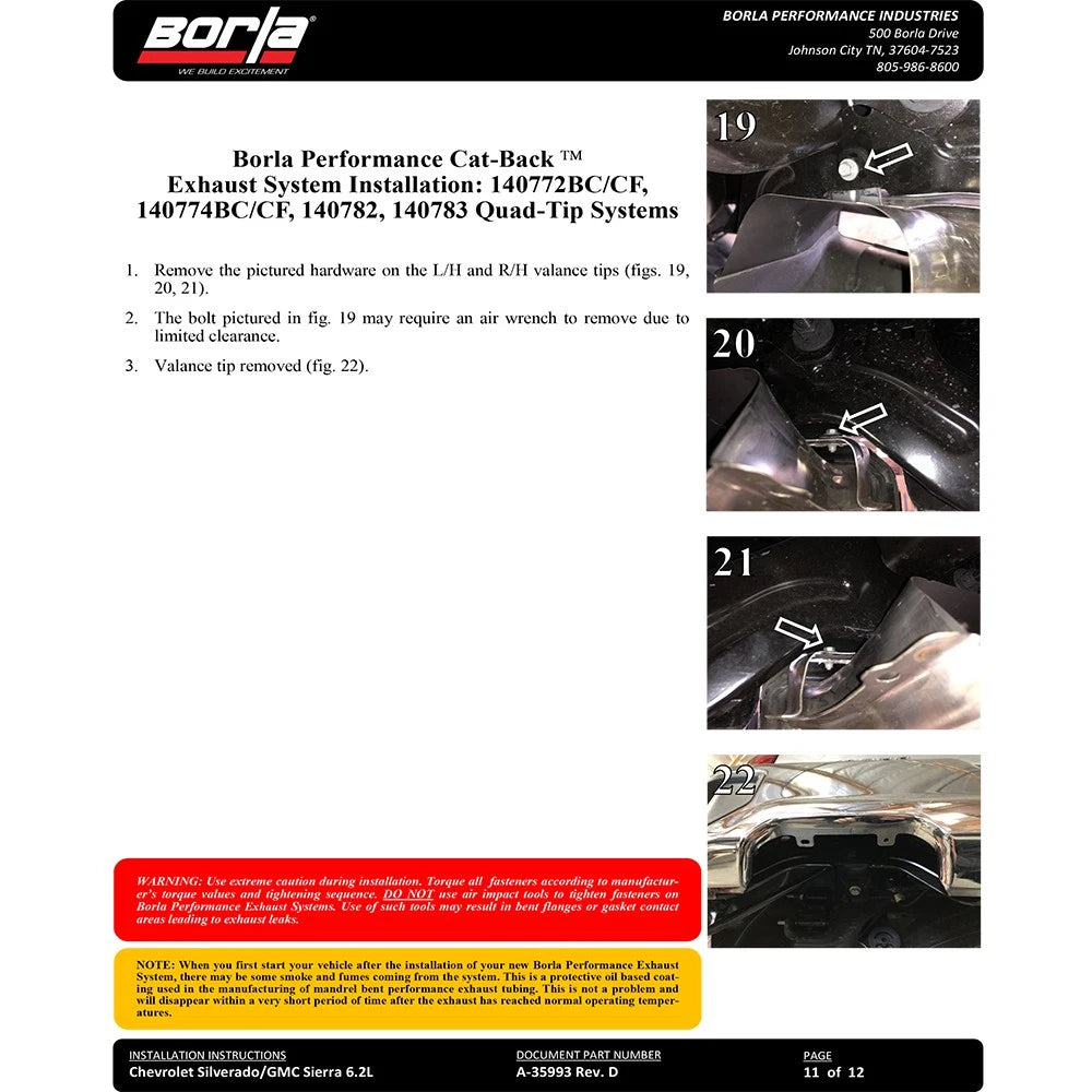 Borla 19 Chevrolet Silverado/GMC Sierra 1500 6.2L SS ATAK Catback Exhaust w/ Factory Tips
