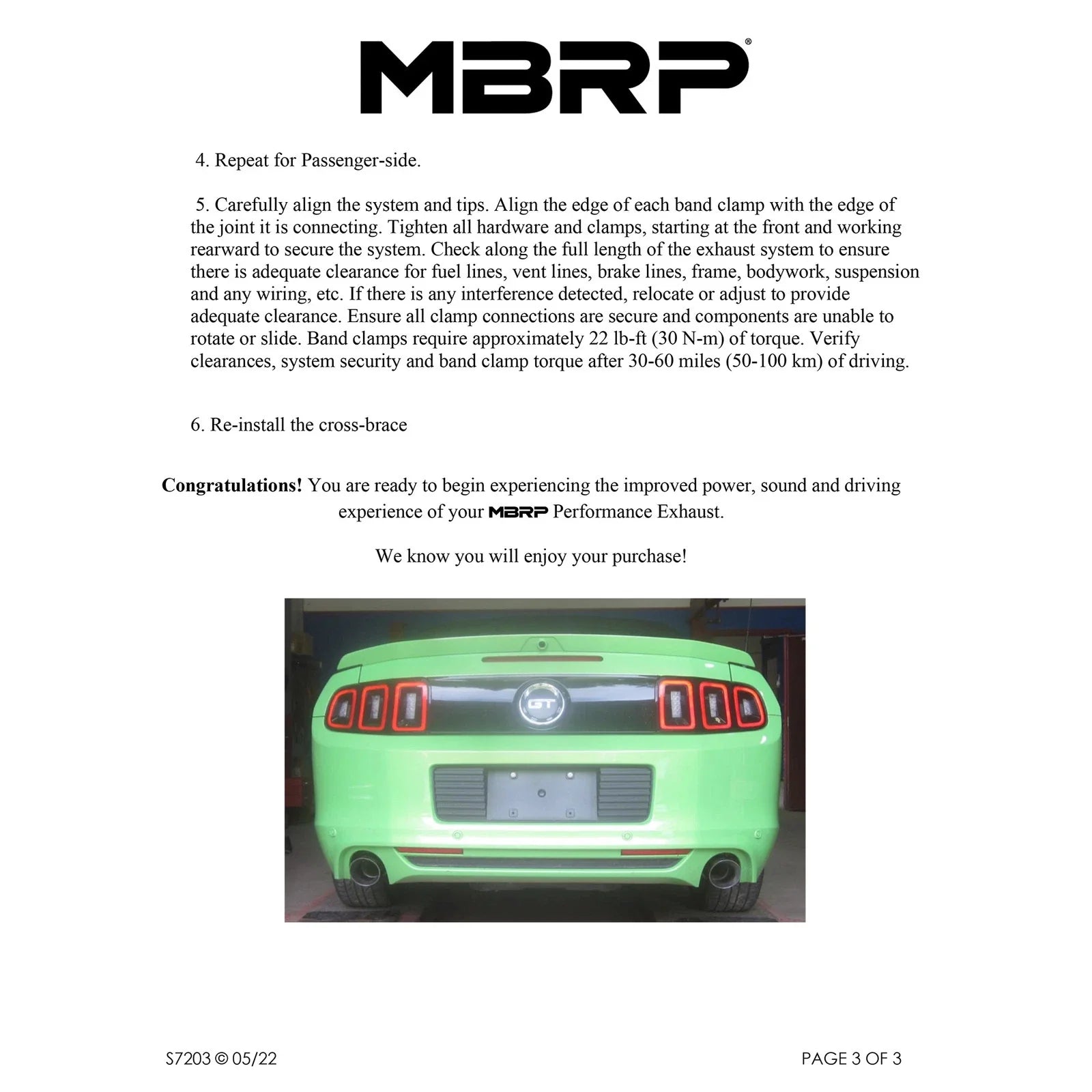 MBRP 2011-2014 Ford Mustang GT 3in Dual Axle Back Muffler Delete - Black