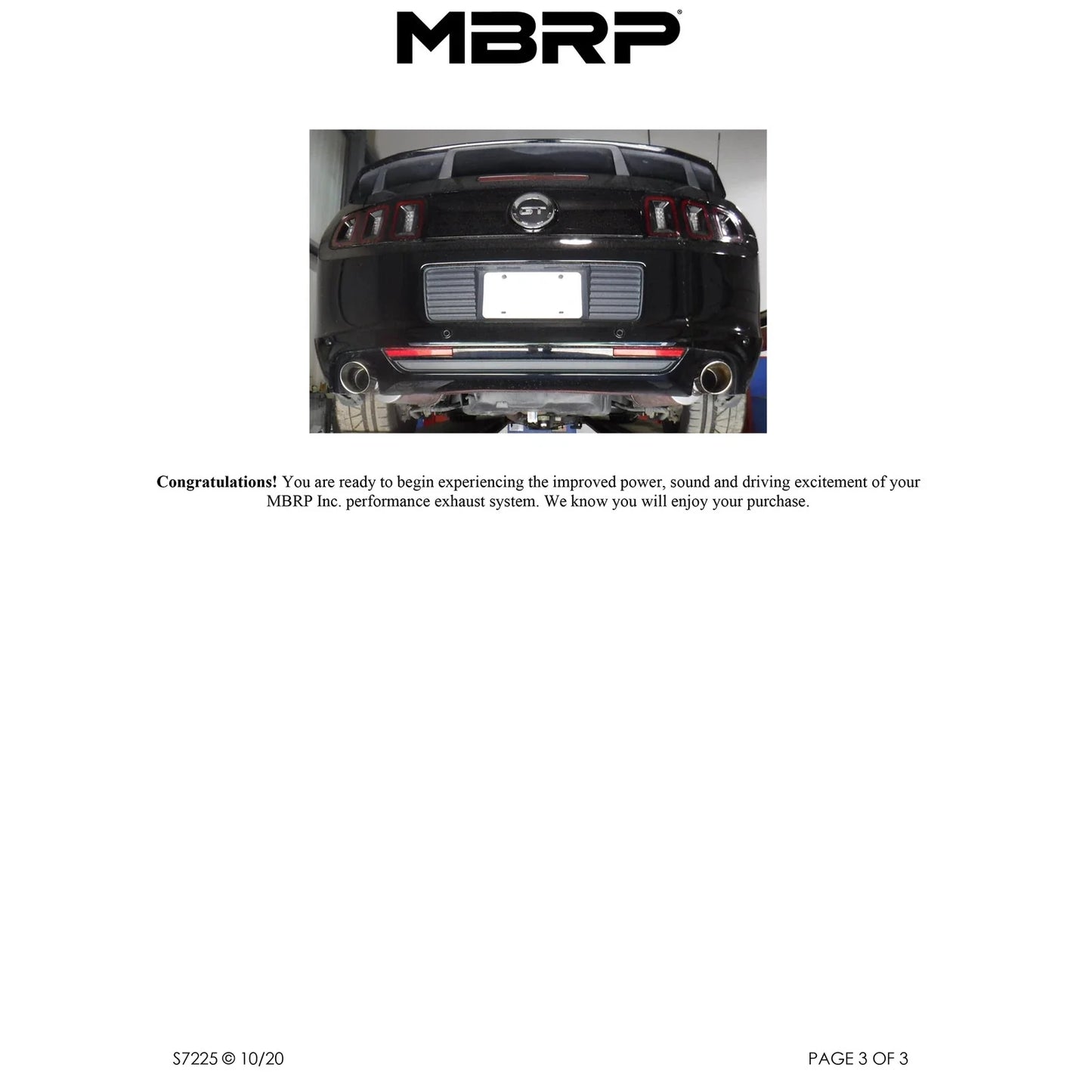 MBRP 11-14 Ford Mustang GT 5.0 3in Dual Muffler Axle Back Split Rear Alum Exhaust System