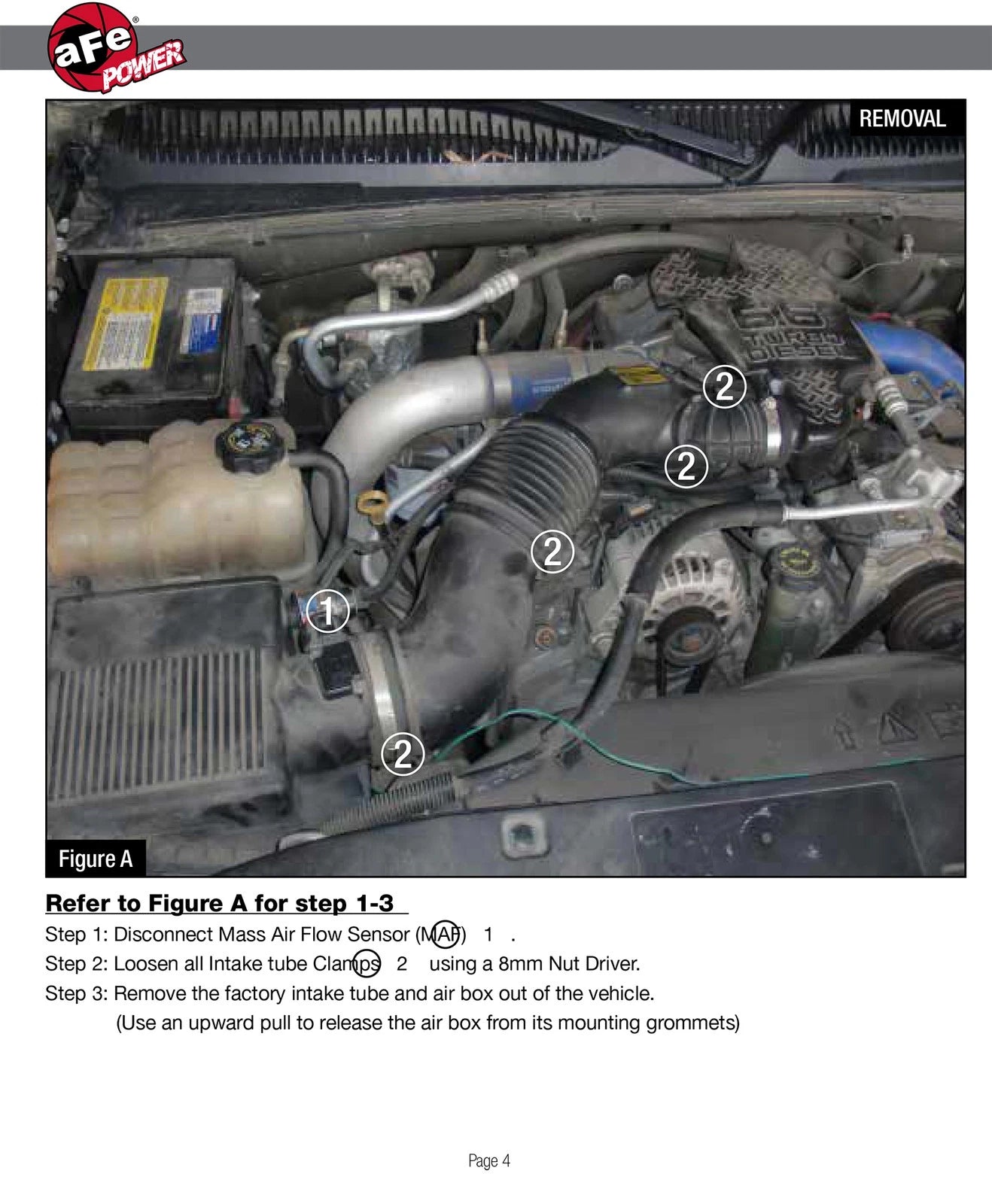 aFe Momentum HD PRO 10R Stage-2 Si Intake 01-04 GM Diesel Trucks V8-6.6L LB7