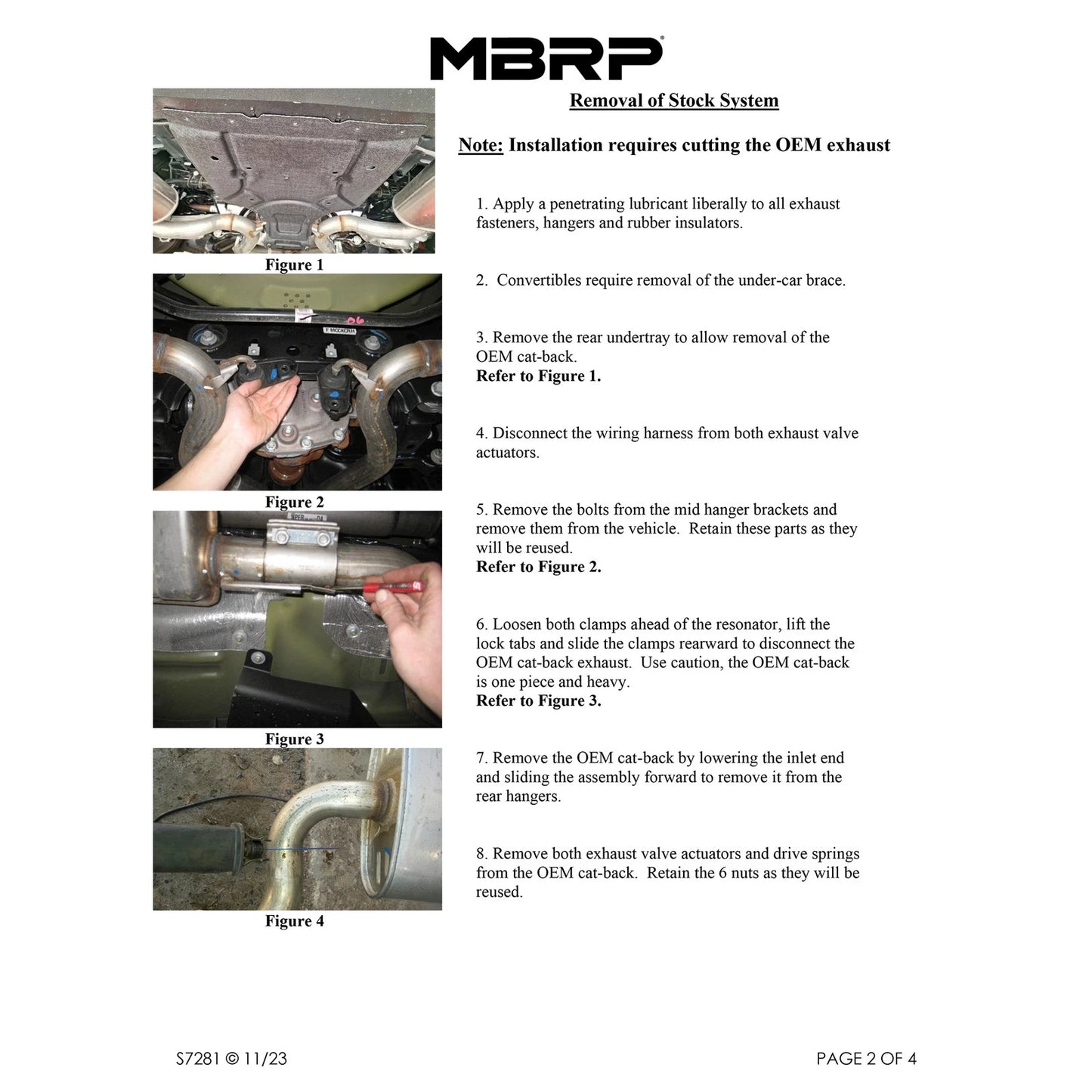 MBRP 24-25 Ford Mustang GT 5.0L T304 SS 2.5in Axle-Back Dual Rear w/ Quad Carbon Fiber Tips