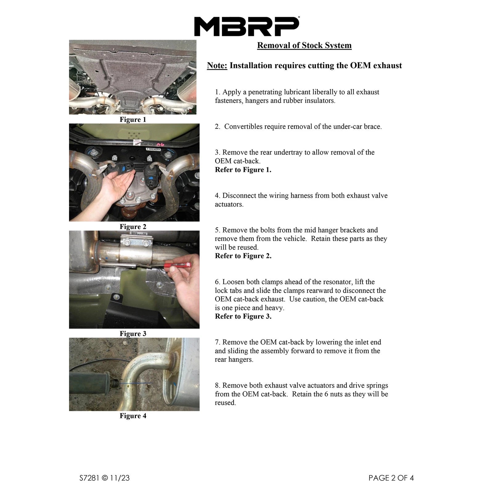 MBRP 24-25 Ford Mustang GT 5.0L T304 SS 2.5in Axle-Back Dual Rear w/ Quad Carbon Fiber Tips