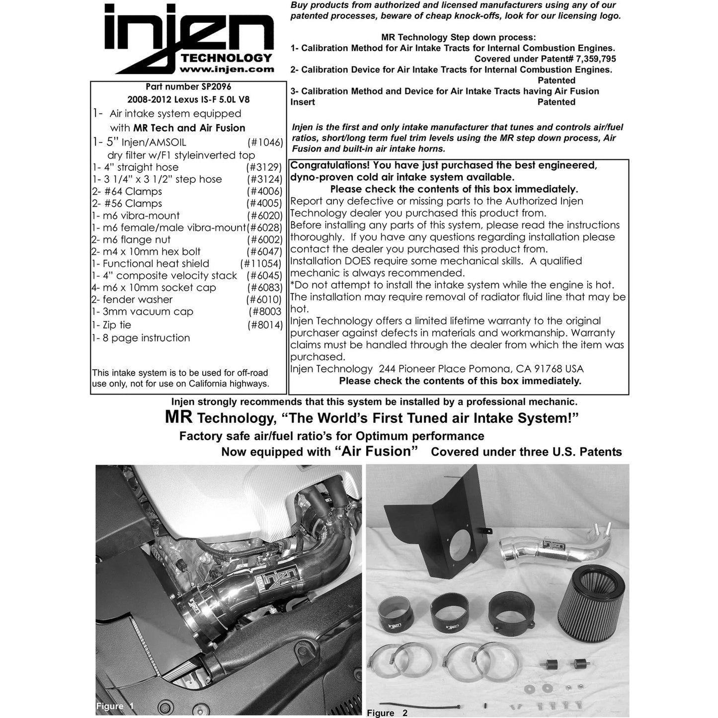Injen 2008-10 IS-F 5.0L V8 Polished Short Ram Intake