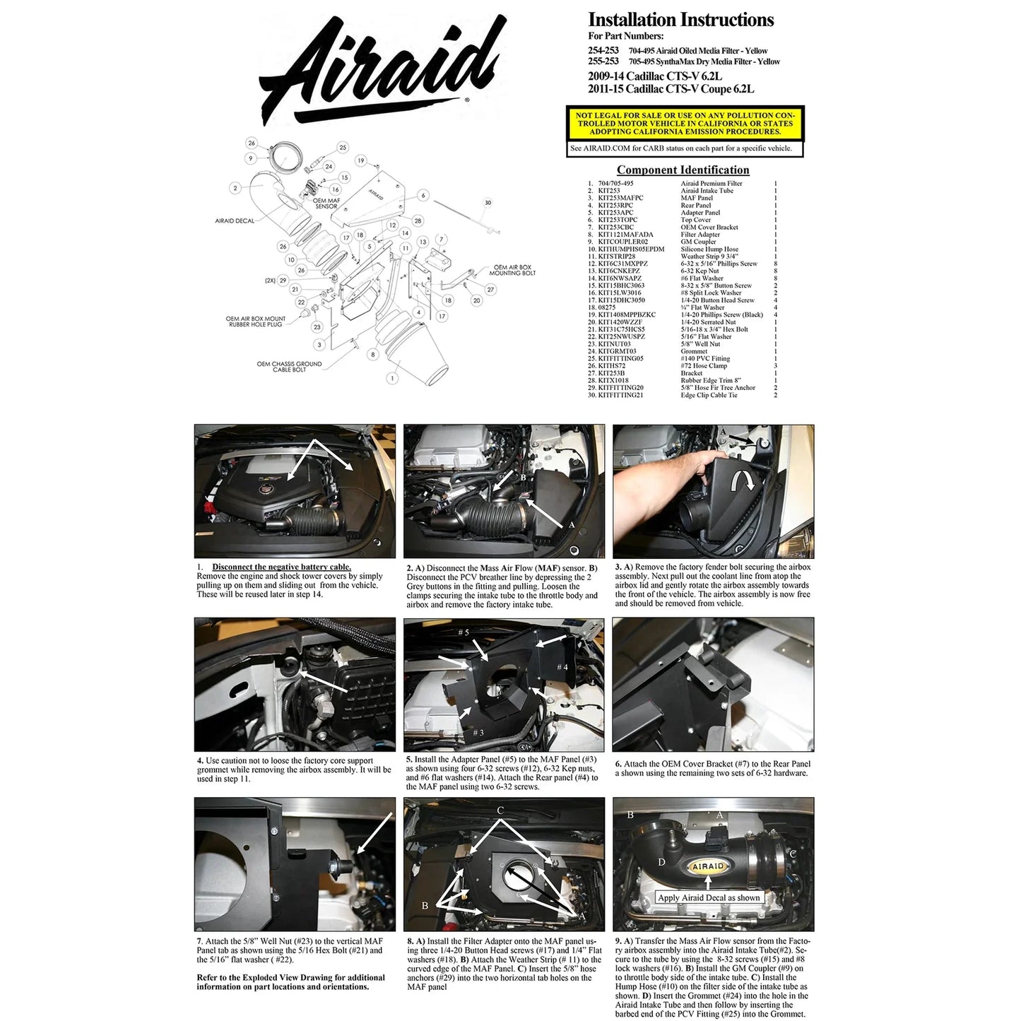 Airaid 09-15 Cadillac CTS V8-6.2L Performance Air Intake System