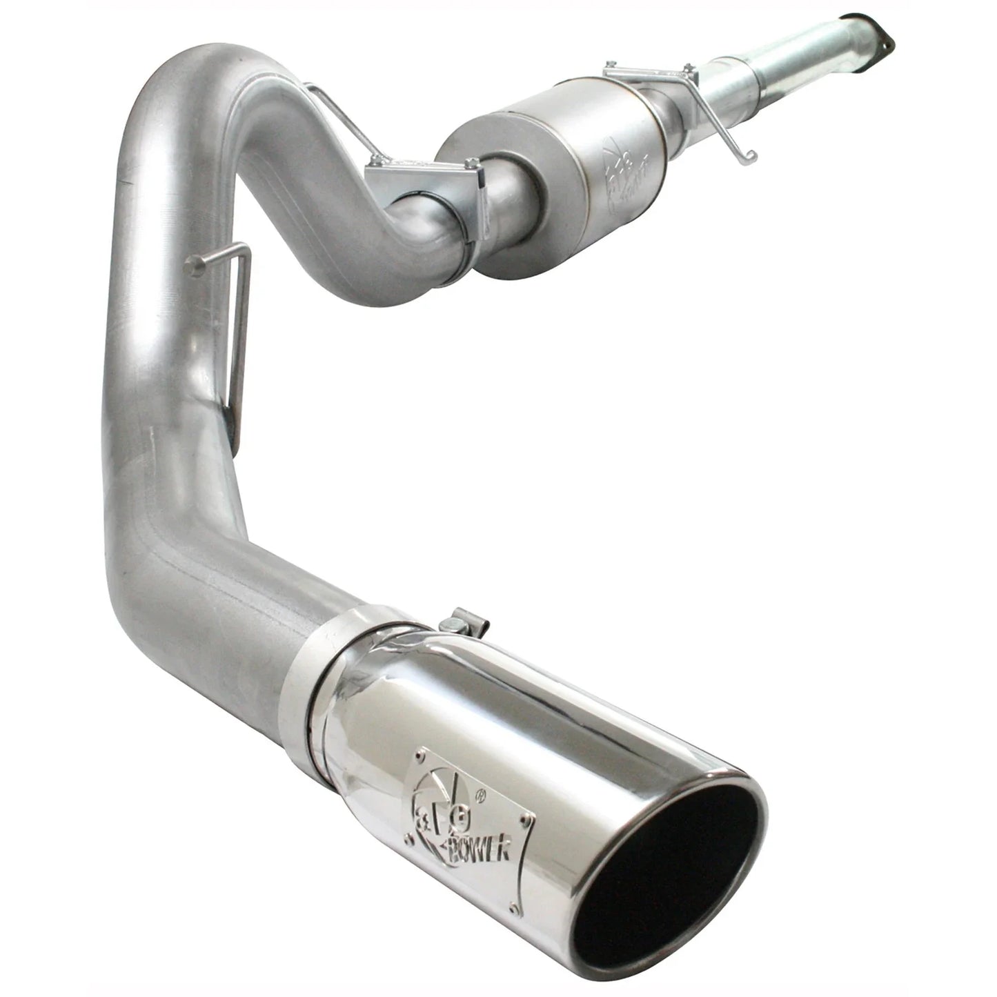 aFe Atlas Exhaust 4in Aluminized Cat-Back w/ 304 SS Polished Tip 11-13 Ford F-150 EcoBoost V6 3.5L