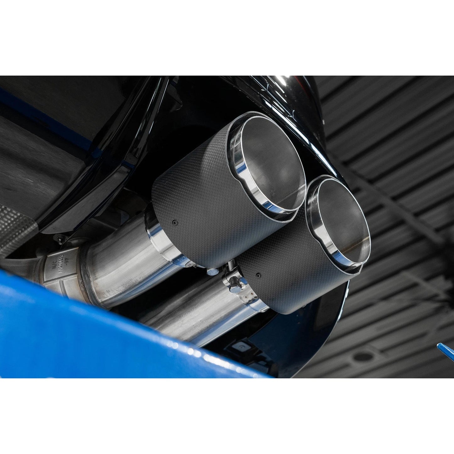 MBRP 2022 Volkswagen Golf R MK8 T304 Stainless Steel 3in Cat-Back, Quad Rear Exit- Carbon Fiber Tip
