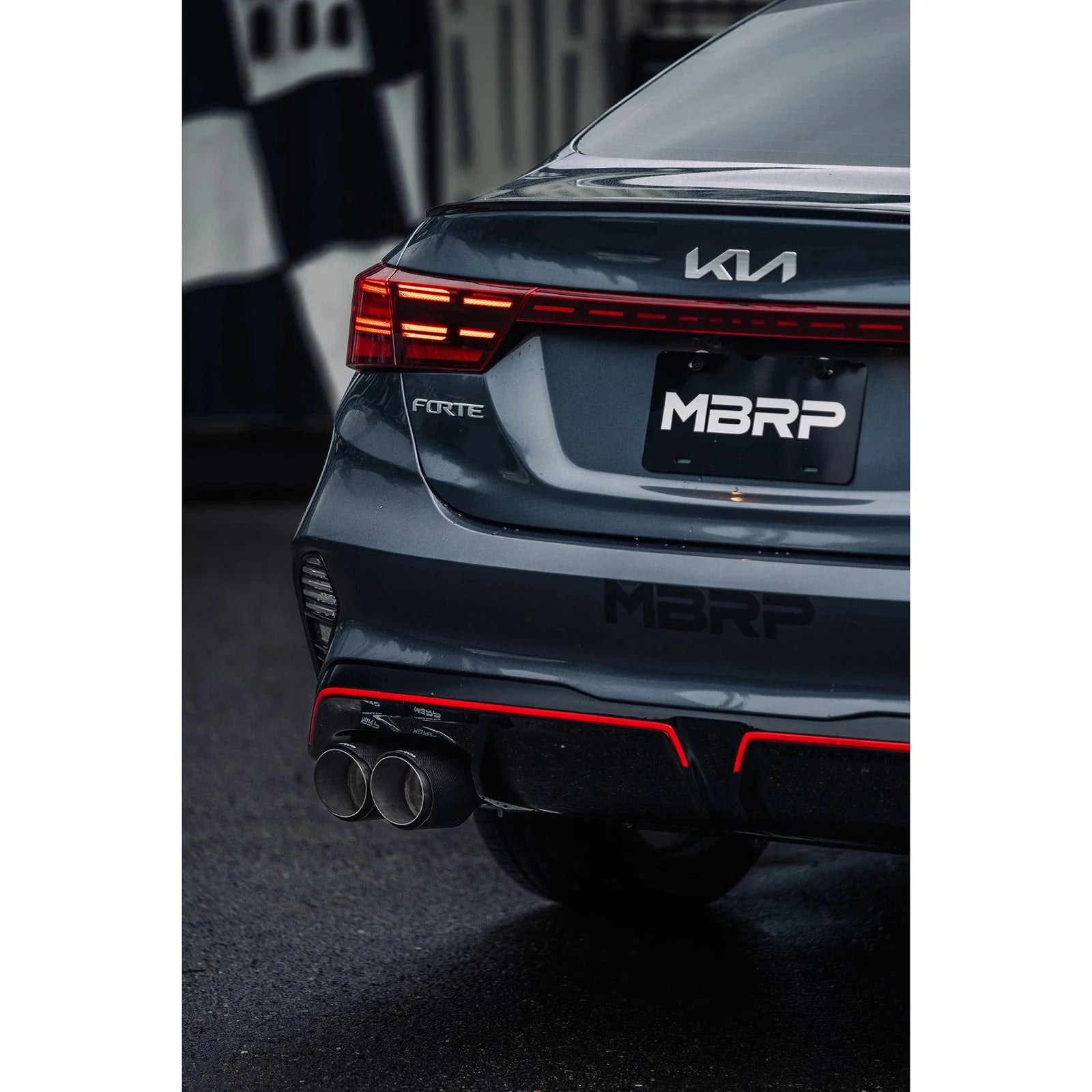 MBRP 2022-2023 Kia Forte GT 1.6L Turbo2.5in Axle-Back Dual Split Rear w/ Quad Carbon Tips
