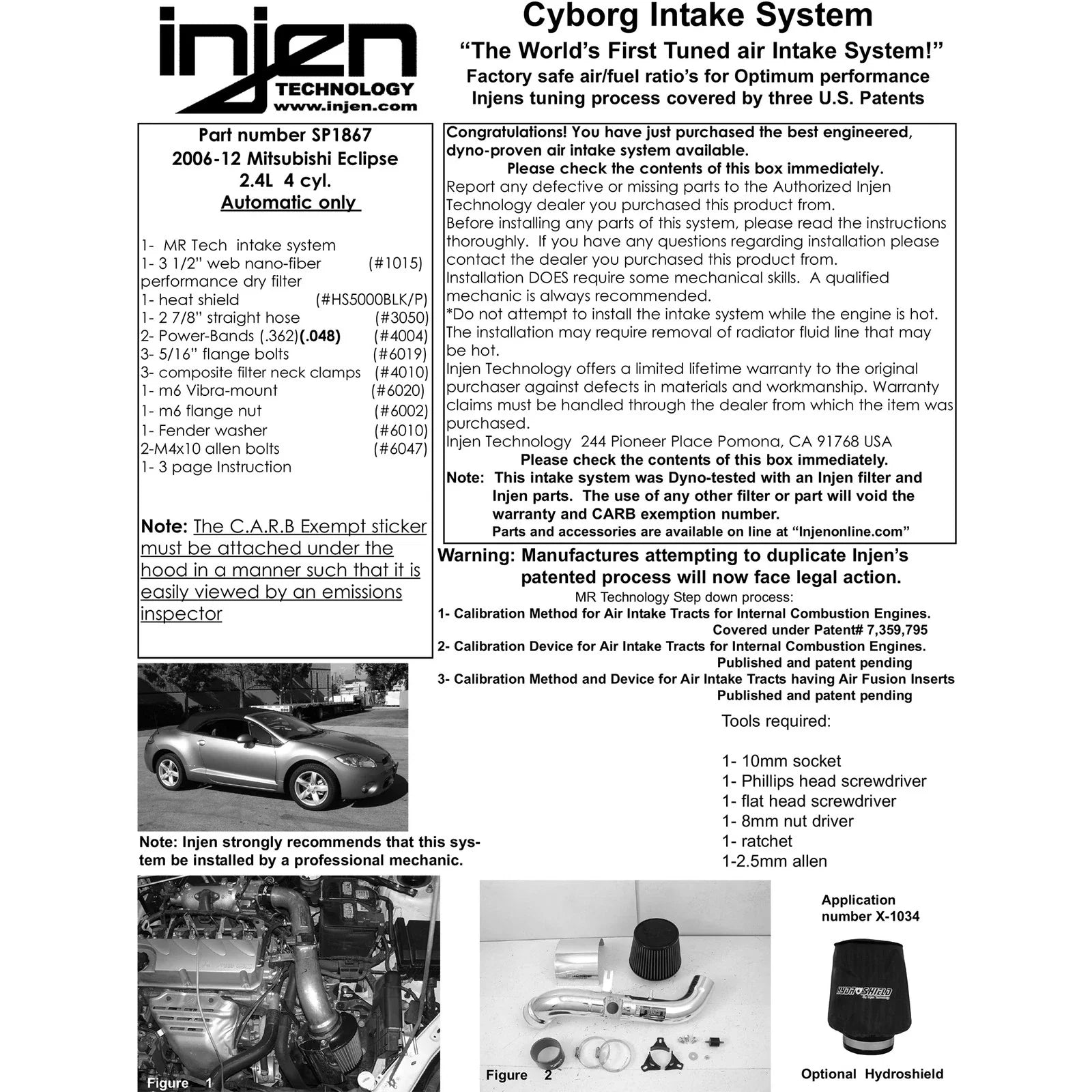 Injen 06-09 Eclipse 2.4L 4 Cyl. (Automatic) Polished Short Ram Intake