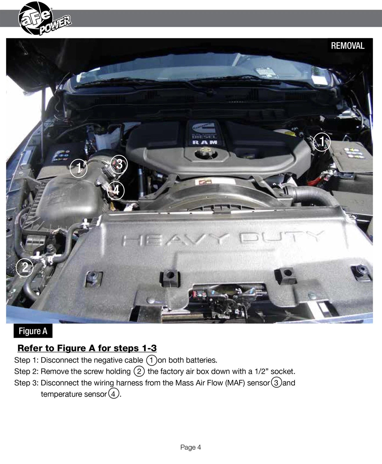aFe Momentum HD Pro DRY S Stage-2 Si Intake 13-14 Dodge RAM Diesel Trucks L6