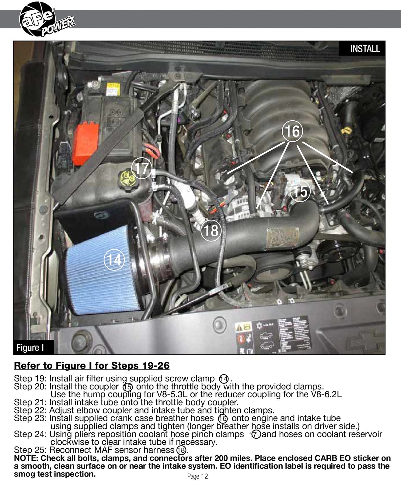 aFe Magnum FORCE Pro DRY S Stage-2 Intake 14-17 GM Silverado/Sierra 1500 5.3L/6.2L w/ Electric Fan