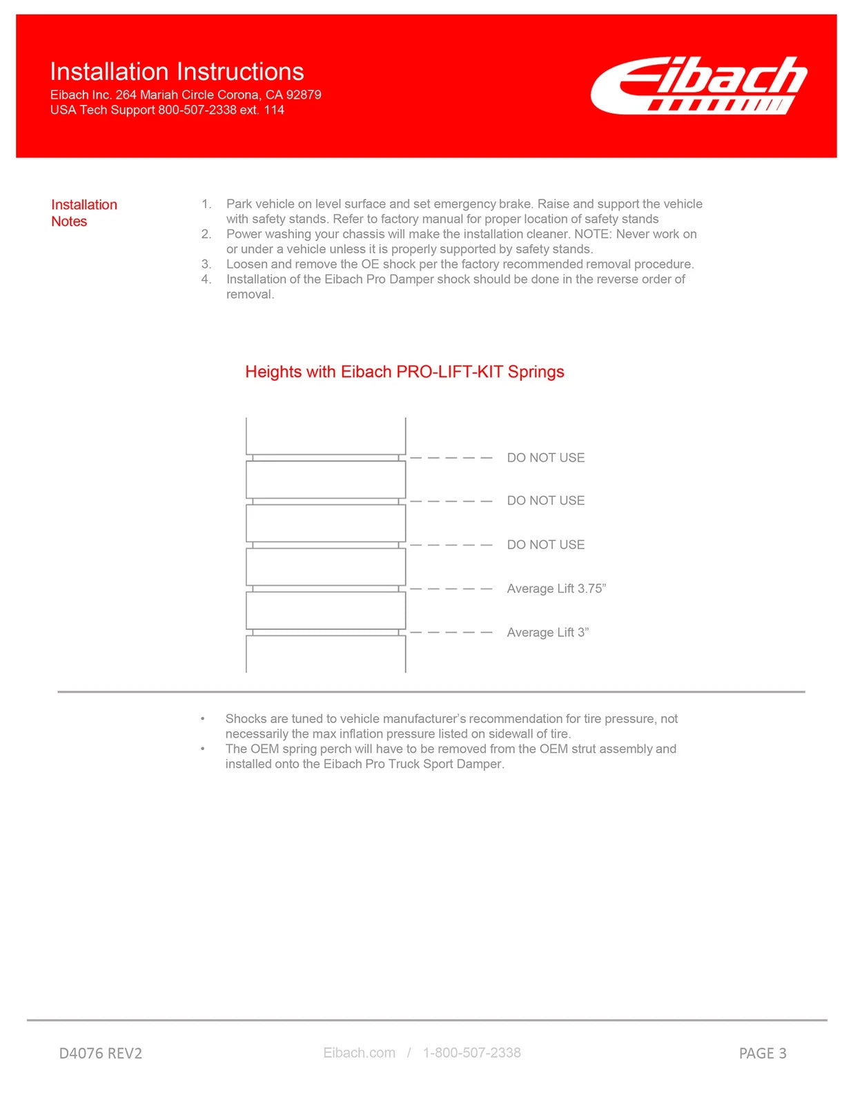 Eibach Pro-Truck Lift Kit for 2019 Ford Ranger