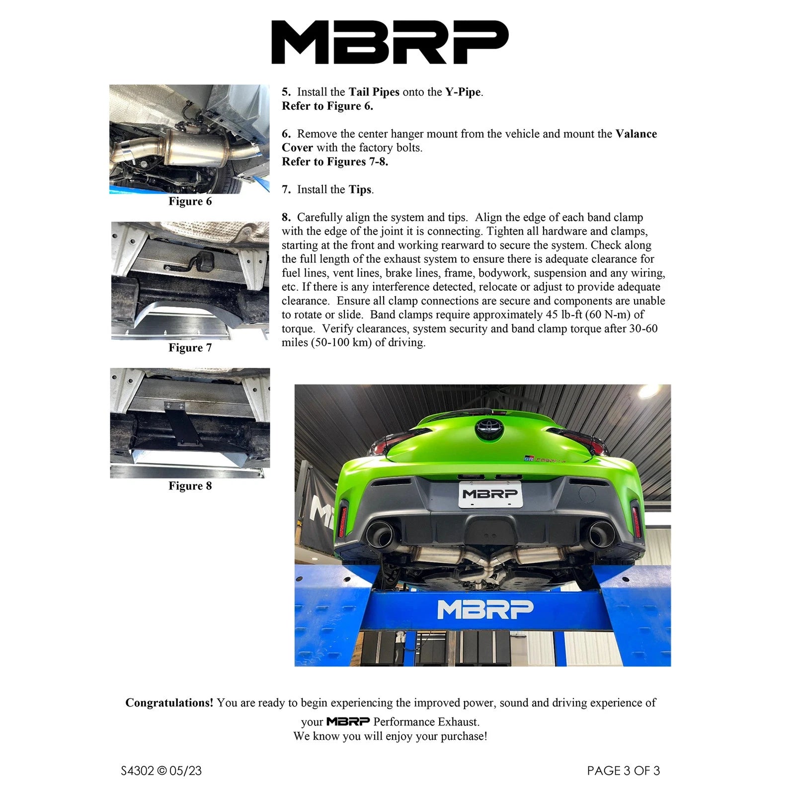 MBRP 2023 Toyota Corolla GR 1.6L T304 SS 3in Cat-Back Dual Split Rear w/ Carbon Fiber Tips